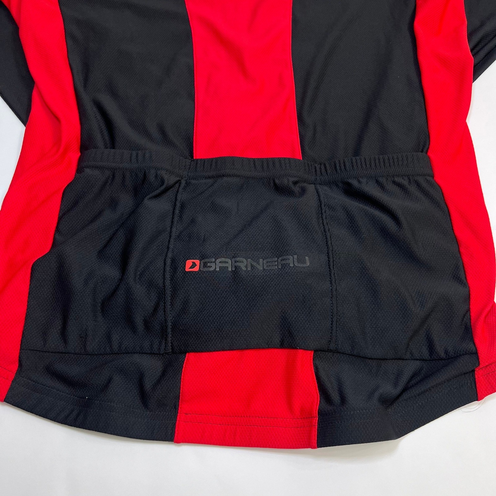 Louis Garneau Cycling Jersey Mens Large Black Red Long Sleeve Full Zip Bike