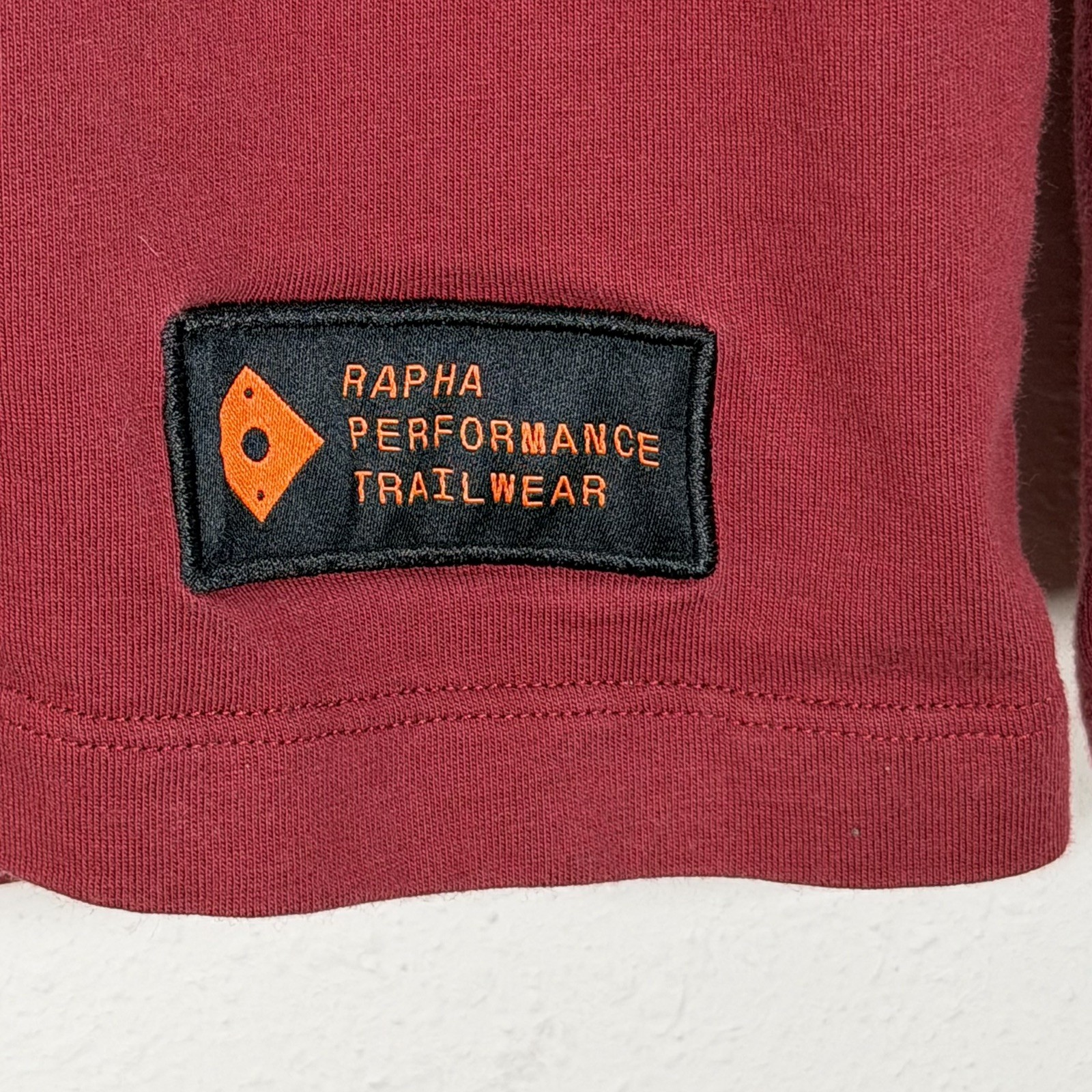 RAPHA T-shirt Men’s Trail Long Sleeve Cotton Tee Sz Small Red Tee Cycling Bike