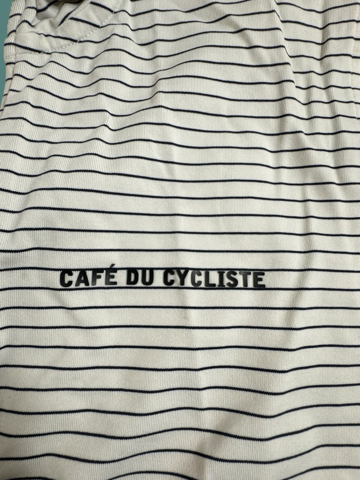 Cafe du Cycliste Francine Performance Cycling Jersey Mens L Striped Full Zip Off