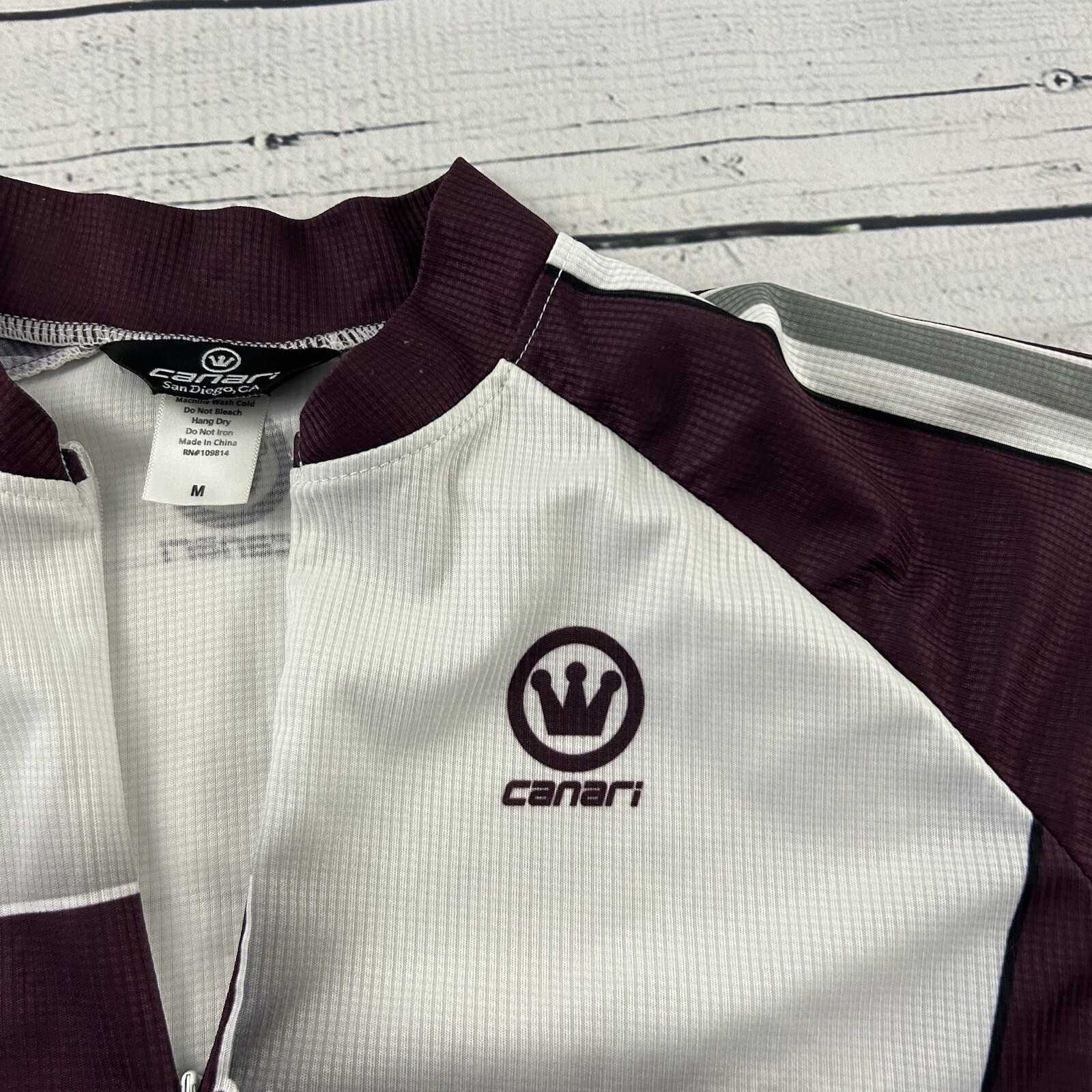 Canari Texas 3/4 Zip Short Sleeve Cycling Jersey Men’s Medium Maroon White