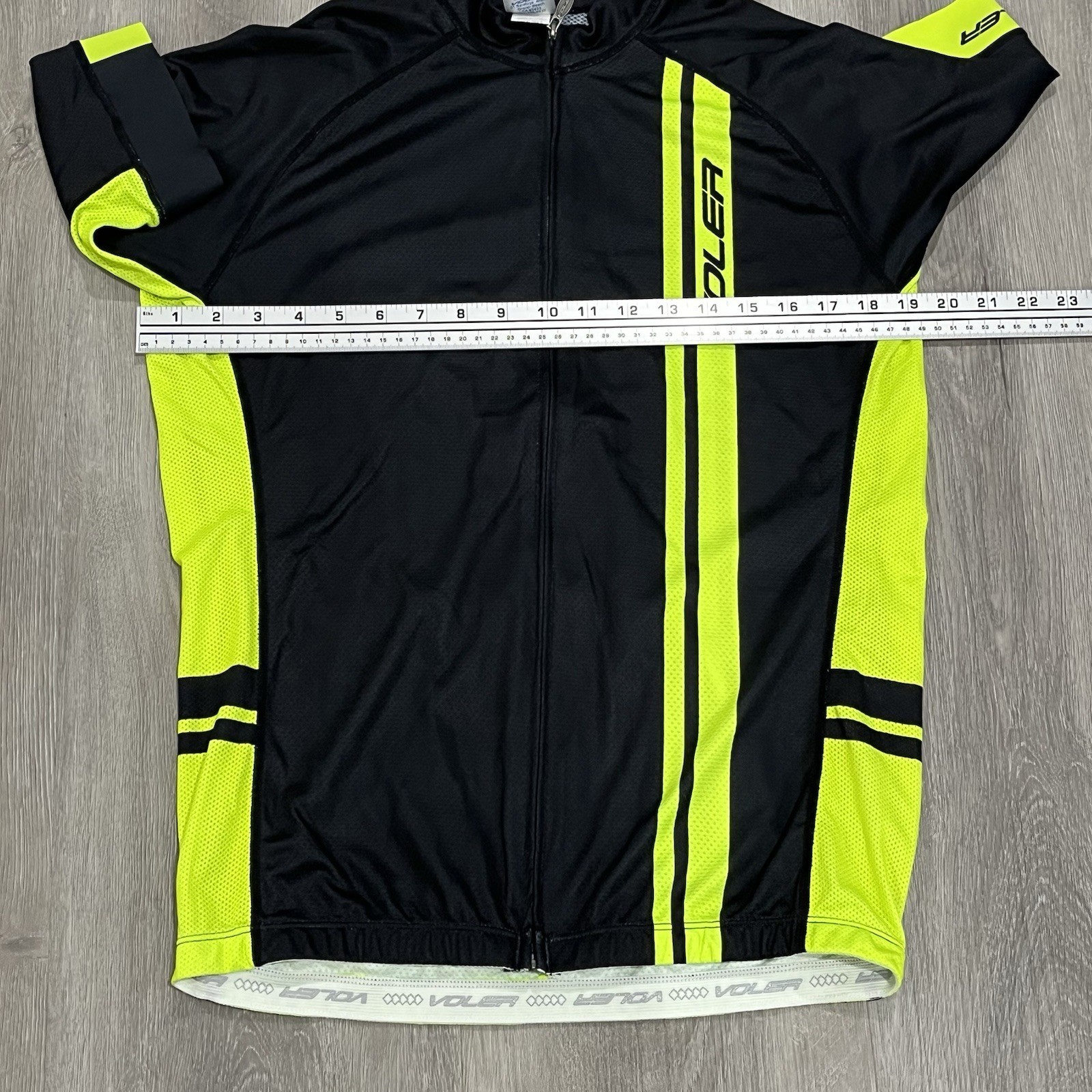 VOLER Neon Green Black Men’s Full Zip Lightweight Cycling Jersey Size XL
