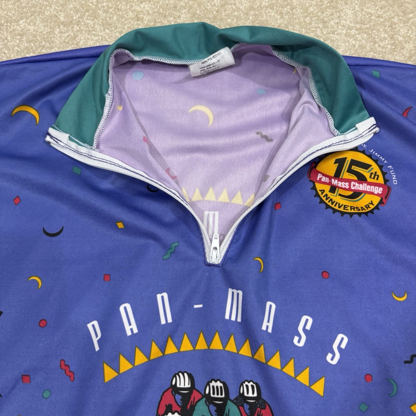 Vintage 1994 Pan-Mass Cycling Jersey VOmax Adult Sz 4 Massachusetts 90s Retro