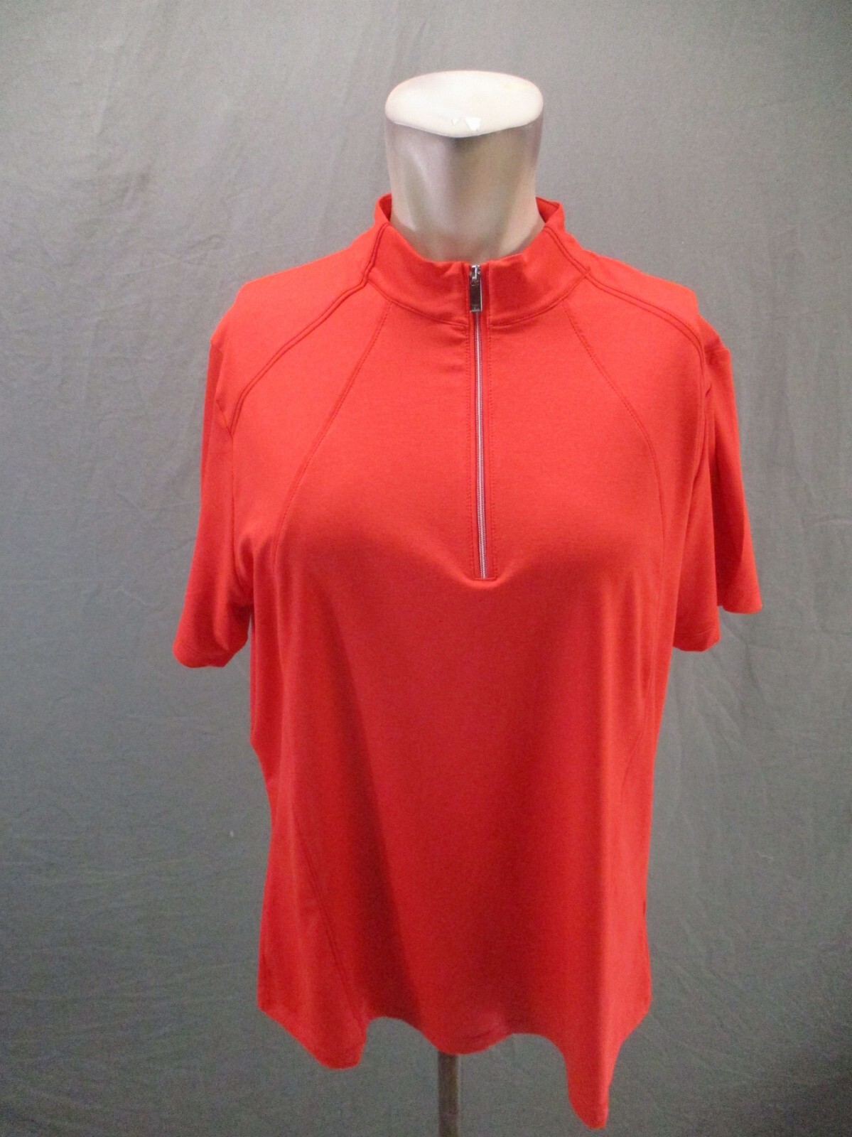 TAIL Size XL Women Red Stretch 1/2 Zip High Neck Short Sleeve Cycling Jersey 297