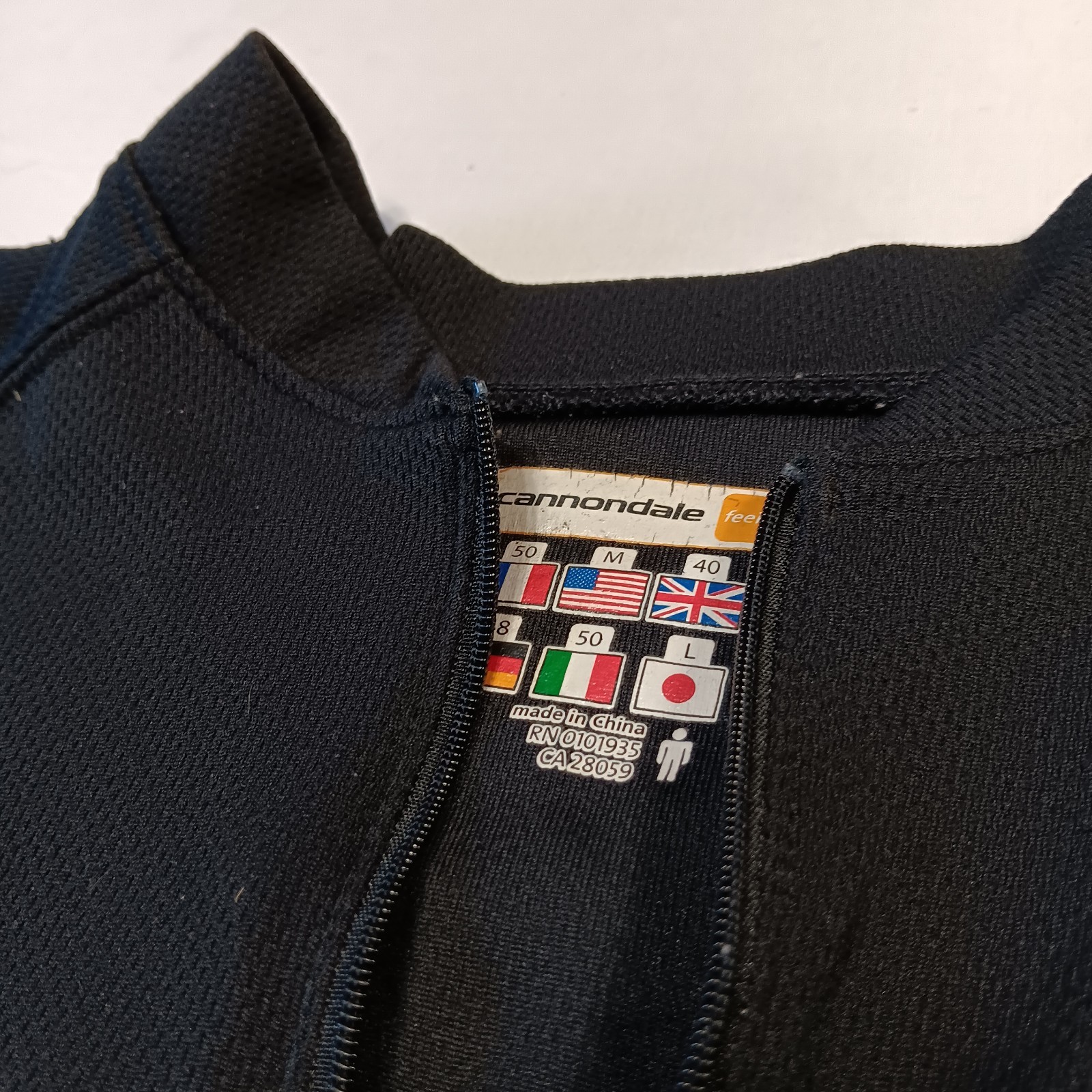 Cannondale Shirt Mens Medium Black Polyester Quarter Zip Short Sleeve Cycling