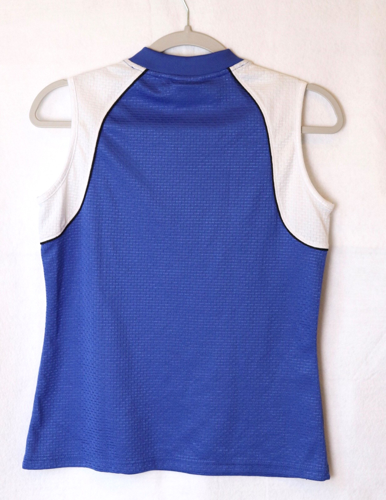 Sleeveless Tank Top Blue White Reebok Womens XS Athletic Mesh Workout Gym