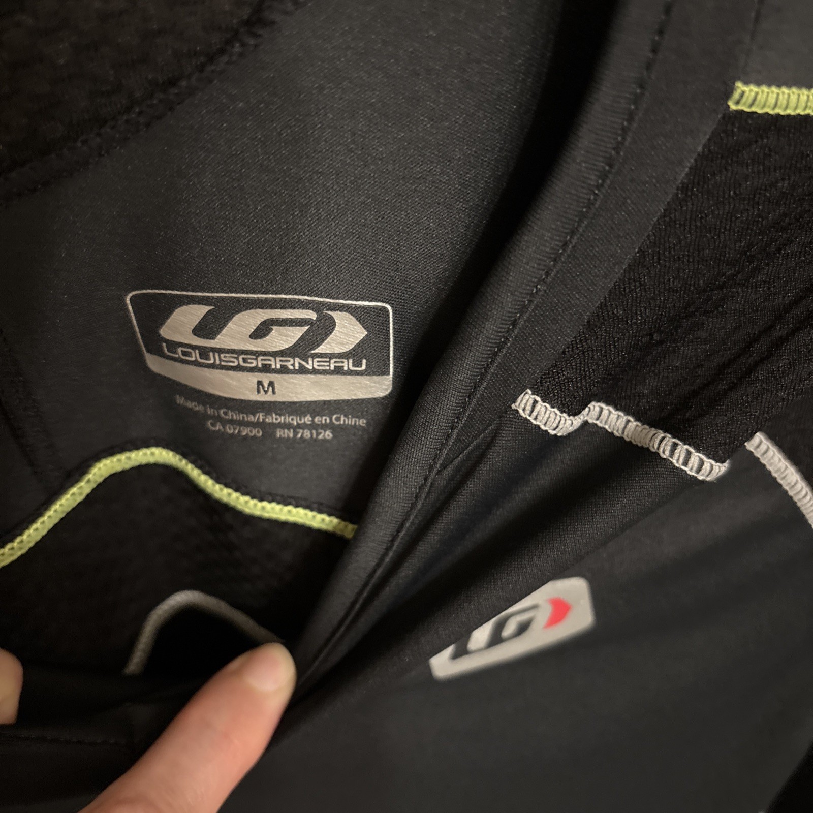Womens Louis Garneau Cycling Long Sleeve Top Black white Yellow (M)