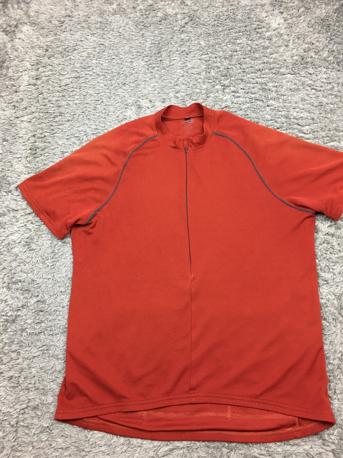 REI Cycling Jersey Mens Size Large 1/2 Zip Orange Faded Short Sleeve Stretch