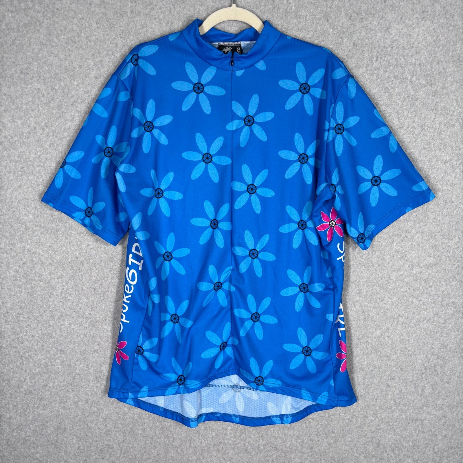 Verge Sport Womans Cycling Jersey 2XL Floral Spoke GIRL Club Pockets 1/2 Zip