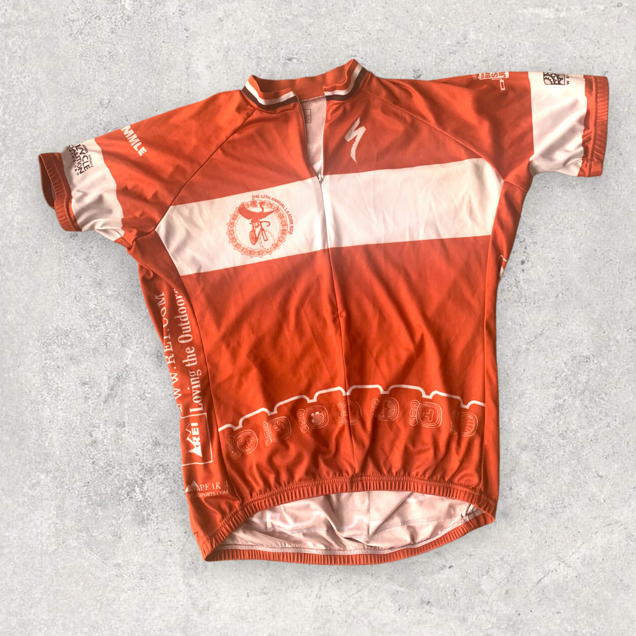 Peak 1 Cycling Jersey Short Sleeve XL Unisex 12th annual LA River Ride Orange