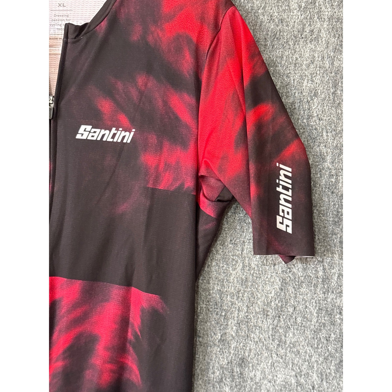 Santini Paris Roubaix L’Enfer du Nord Cycling Jersey Red Black Mens XL Italy