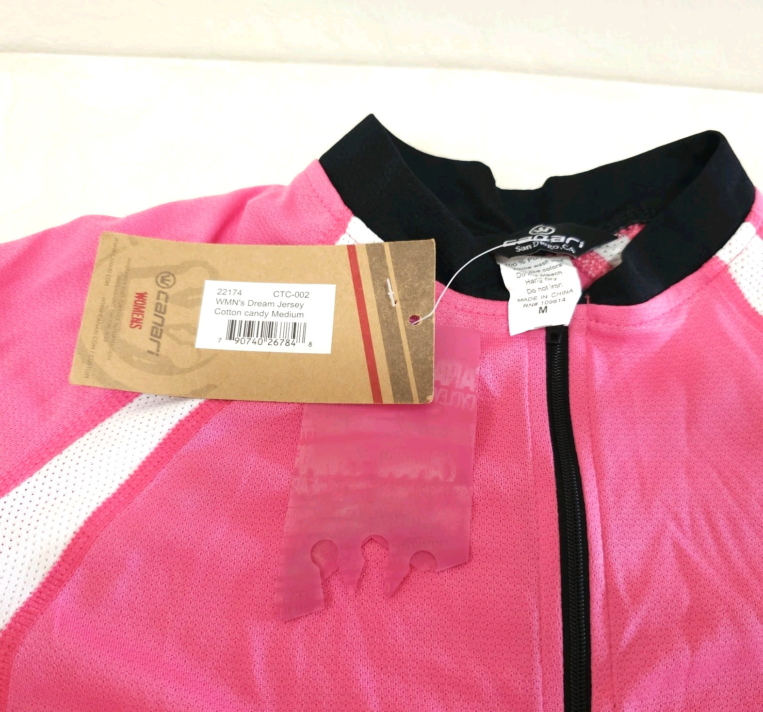 *NEW Womens Canari Dream Jersey Cotton Candy MEDIUM Short Sleeve White Black