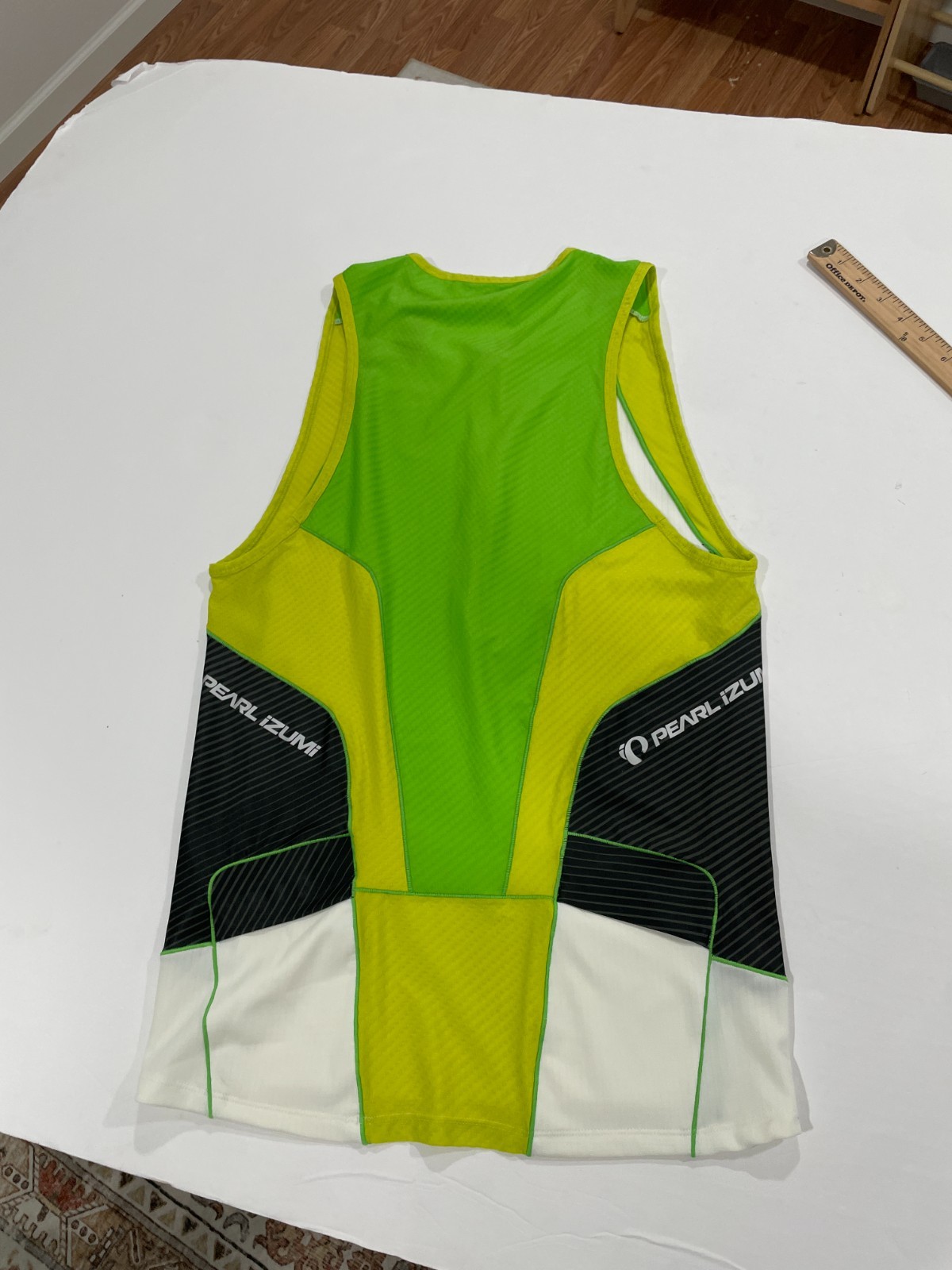 Pearl Izumi Elite In-R-Cool Triathlon Top Singlet Men’s White XL Green Black