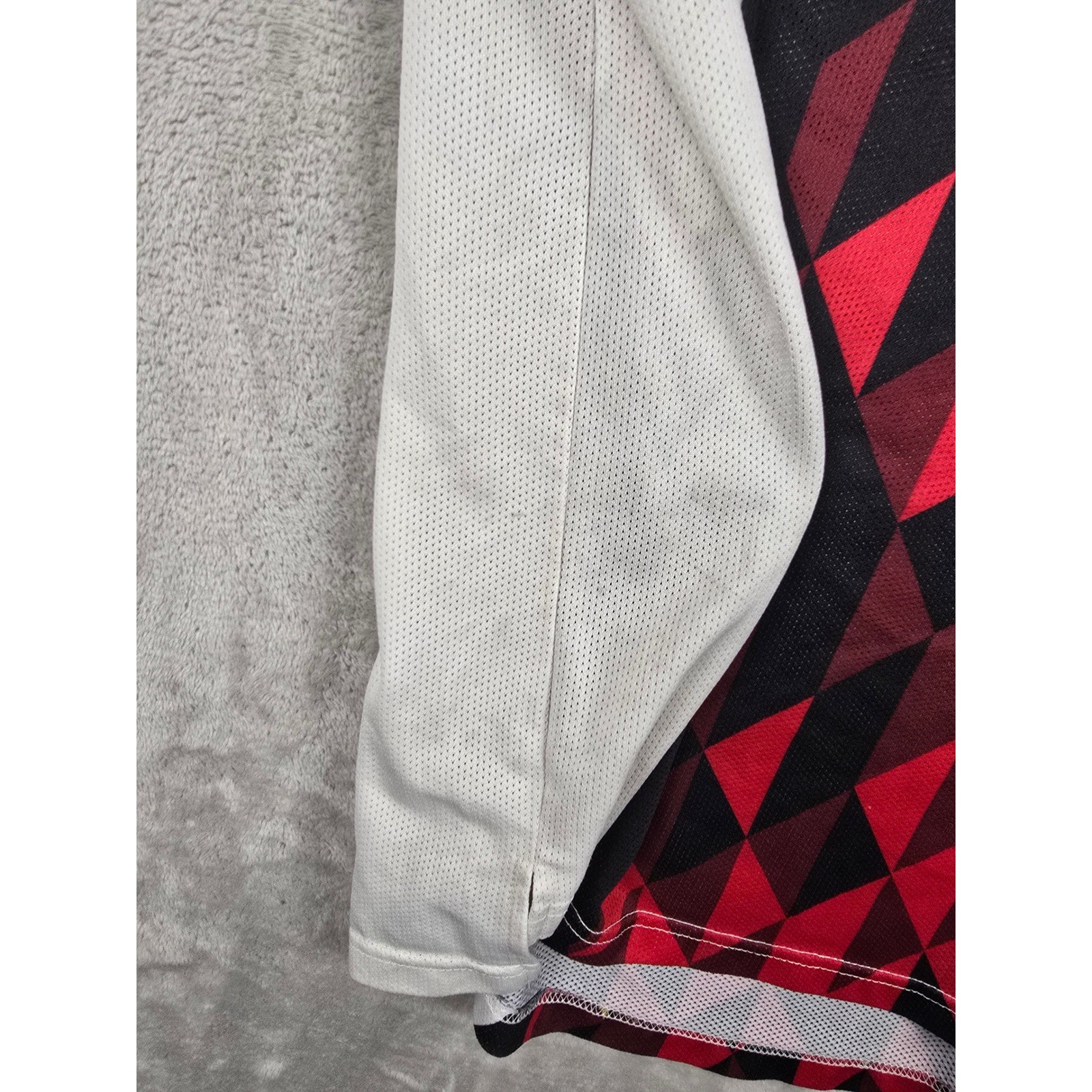 Fly Racing Kinetic Motocross Jersey Mens XL Red Black Geometric Long Sleeve Read