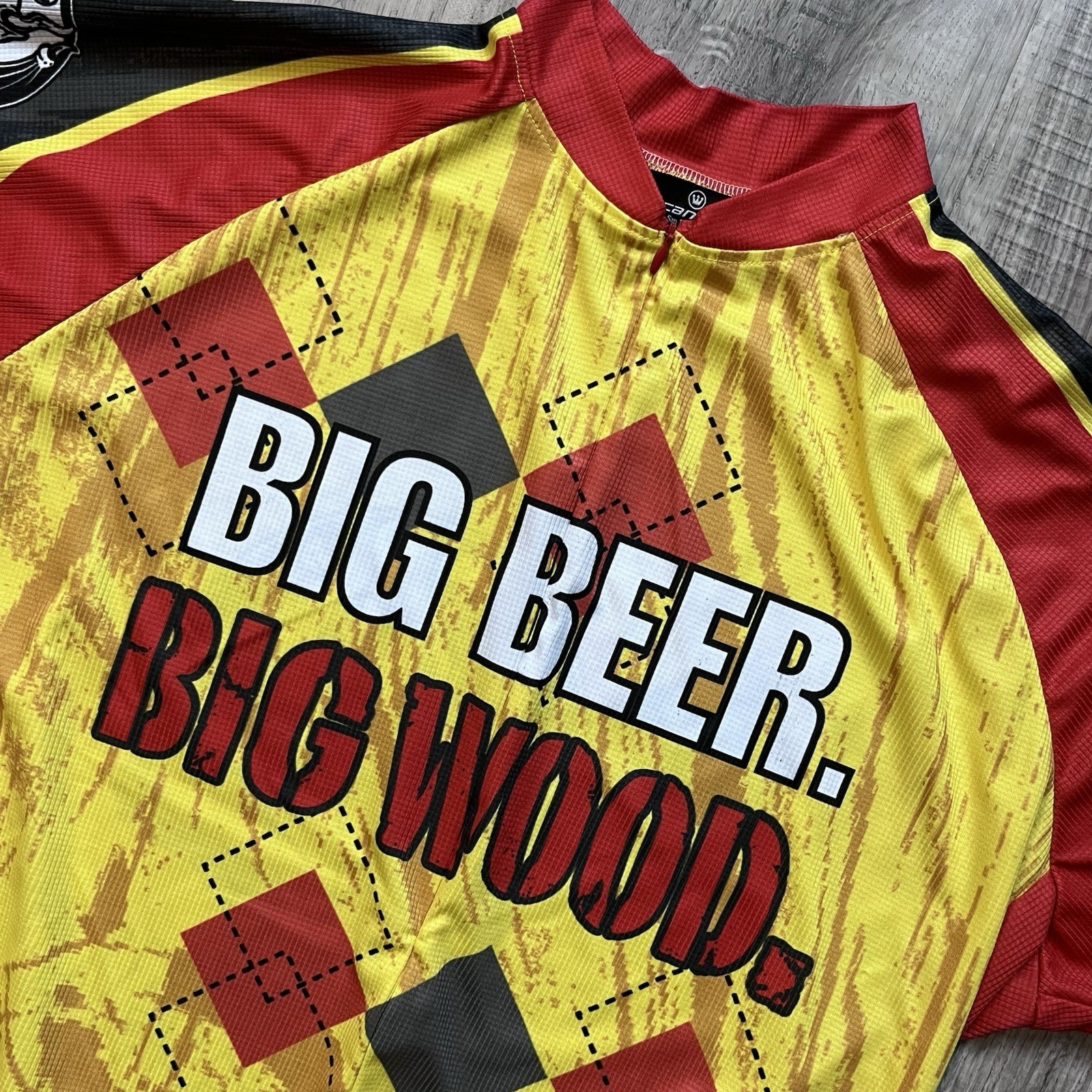 Canari Oaked Arrogant Bastard Ale Big Beer Big Wood Cycle Shirt 1/4 Zip *Large*