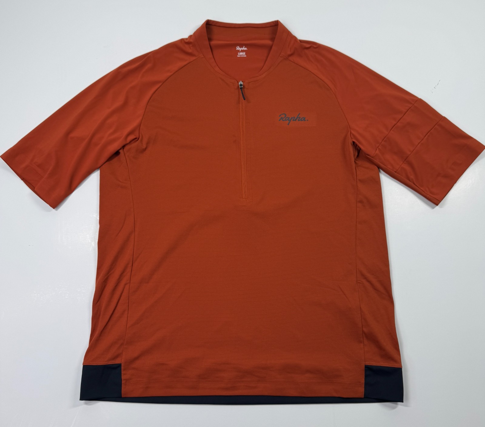 Rapha Men’s Explore Zip Neck Technical T-Shirt Cycling Orange Mens Large