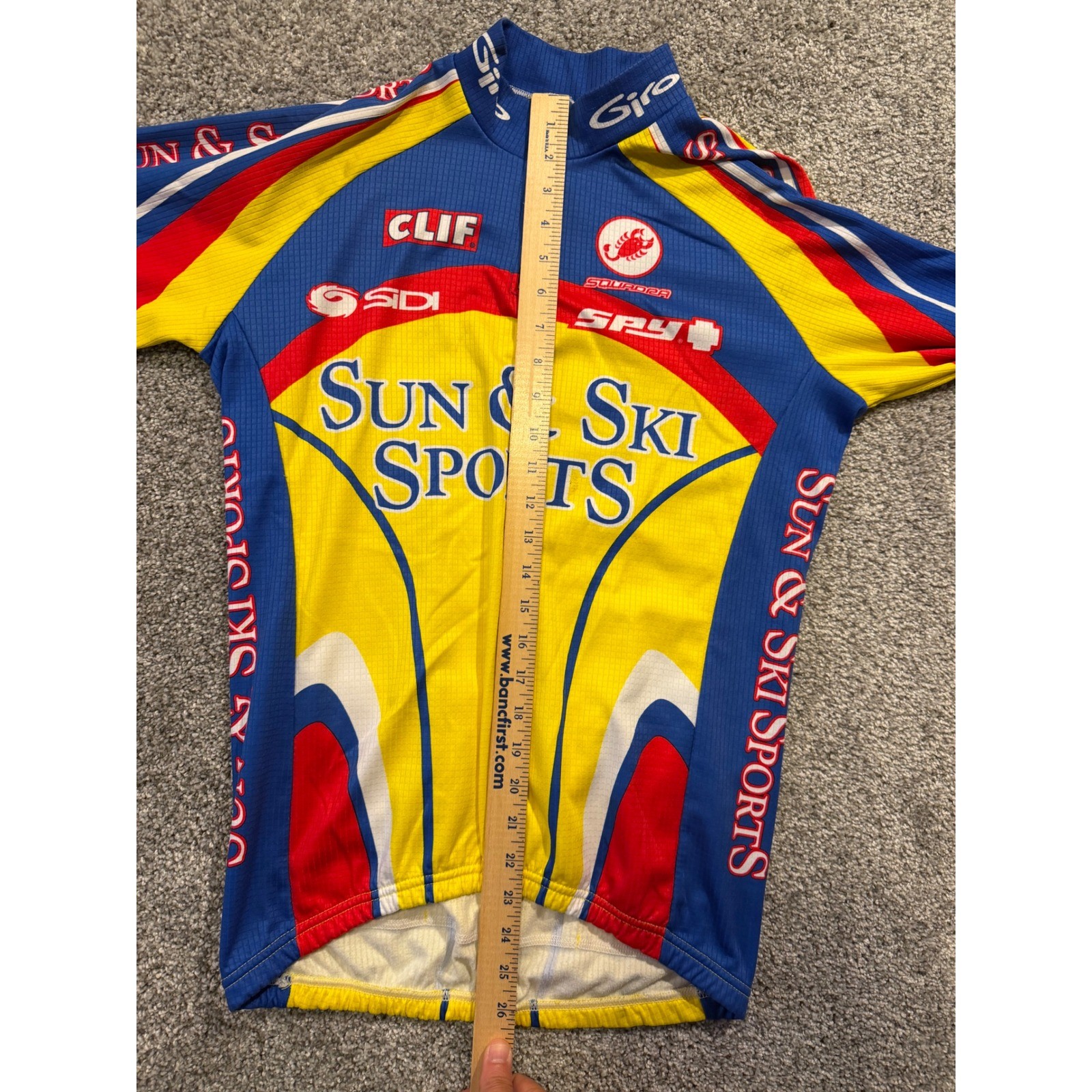 Sun & Ski Sports Cycling Jersey Mens M* Multi Color Long Sleeve Sponsor Graphic*