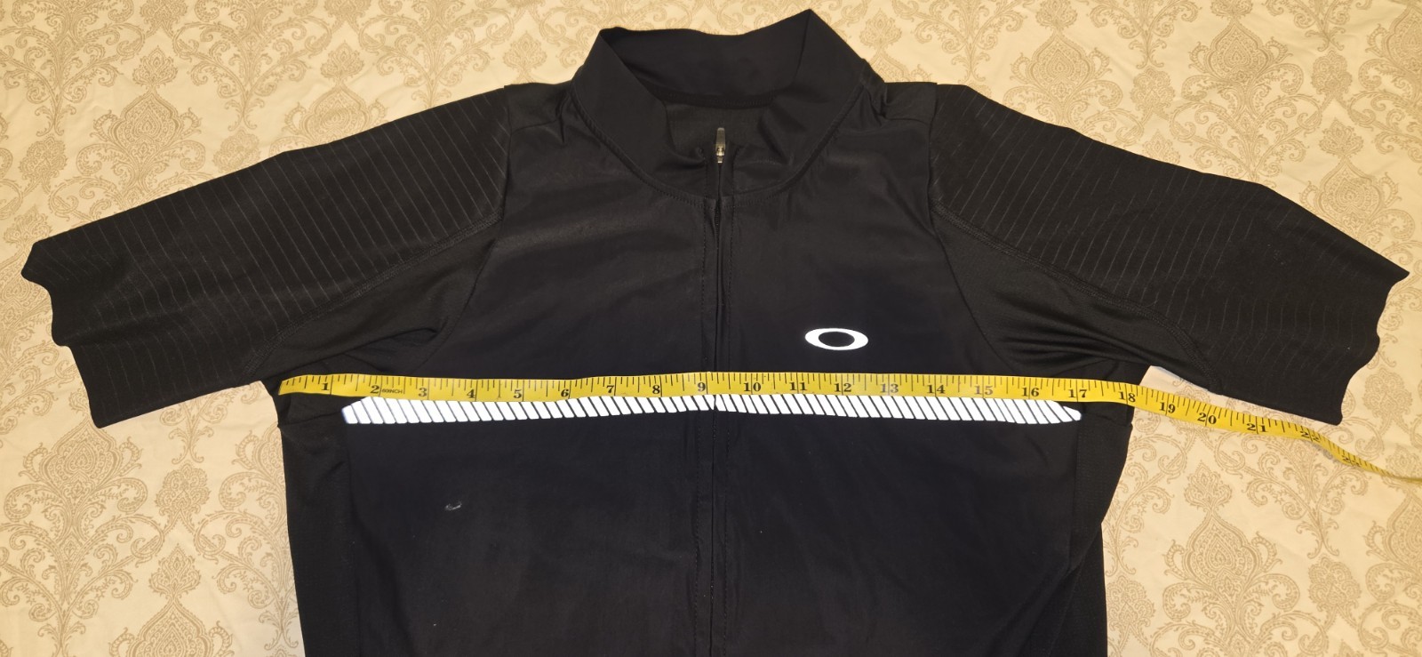Oakley Men’s Cycling Jersey M Black/White Full Zip Reflective Rear Pockets
