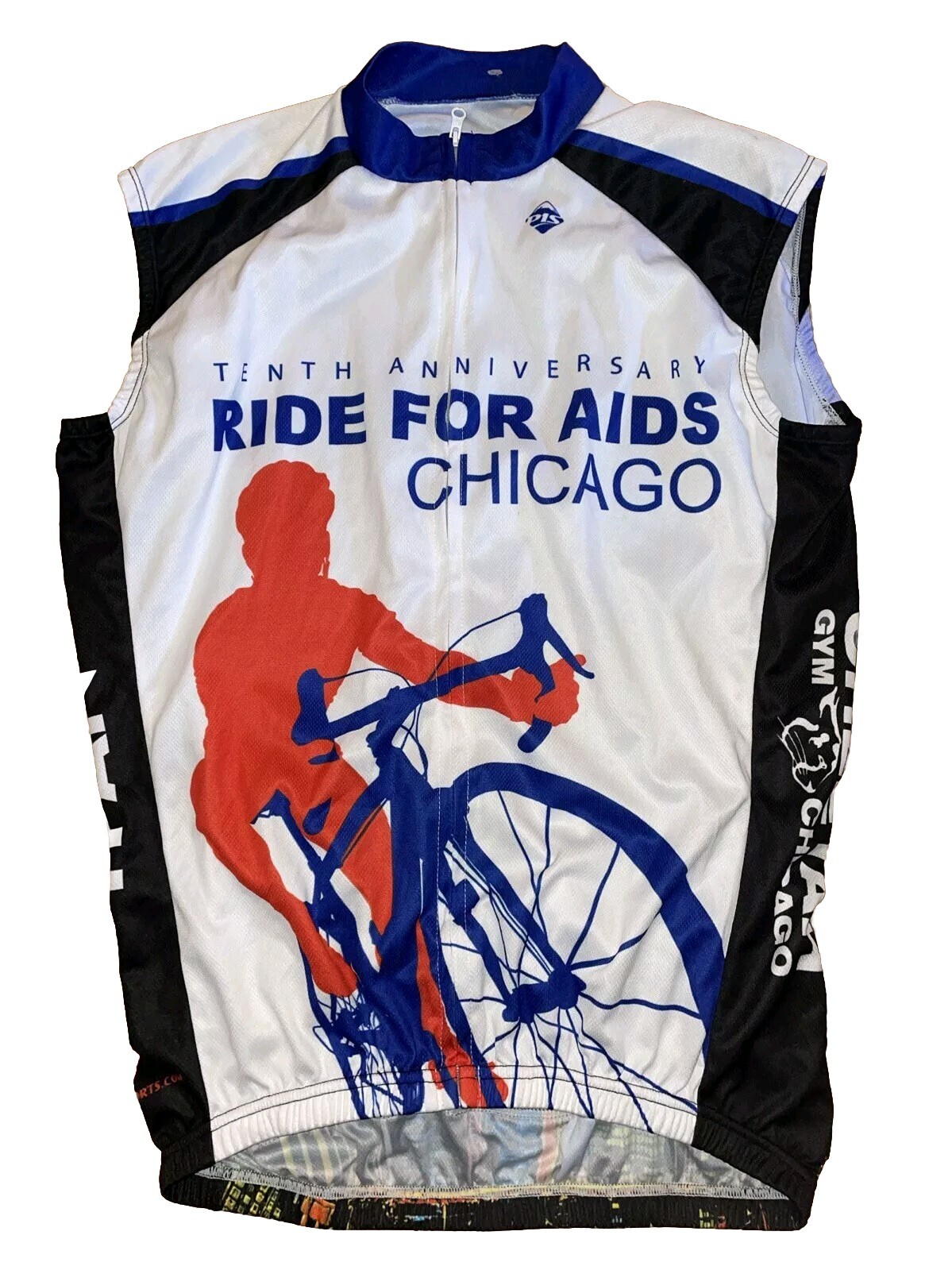 Pre-Owned Cycling Jersey Mens Size L 10th Annual Ride For AIDS Chicago