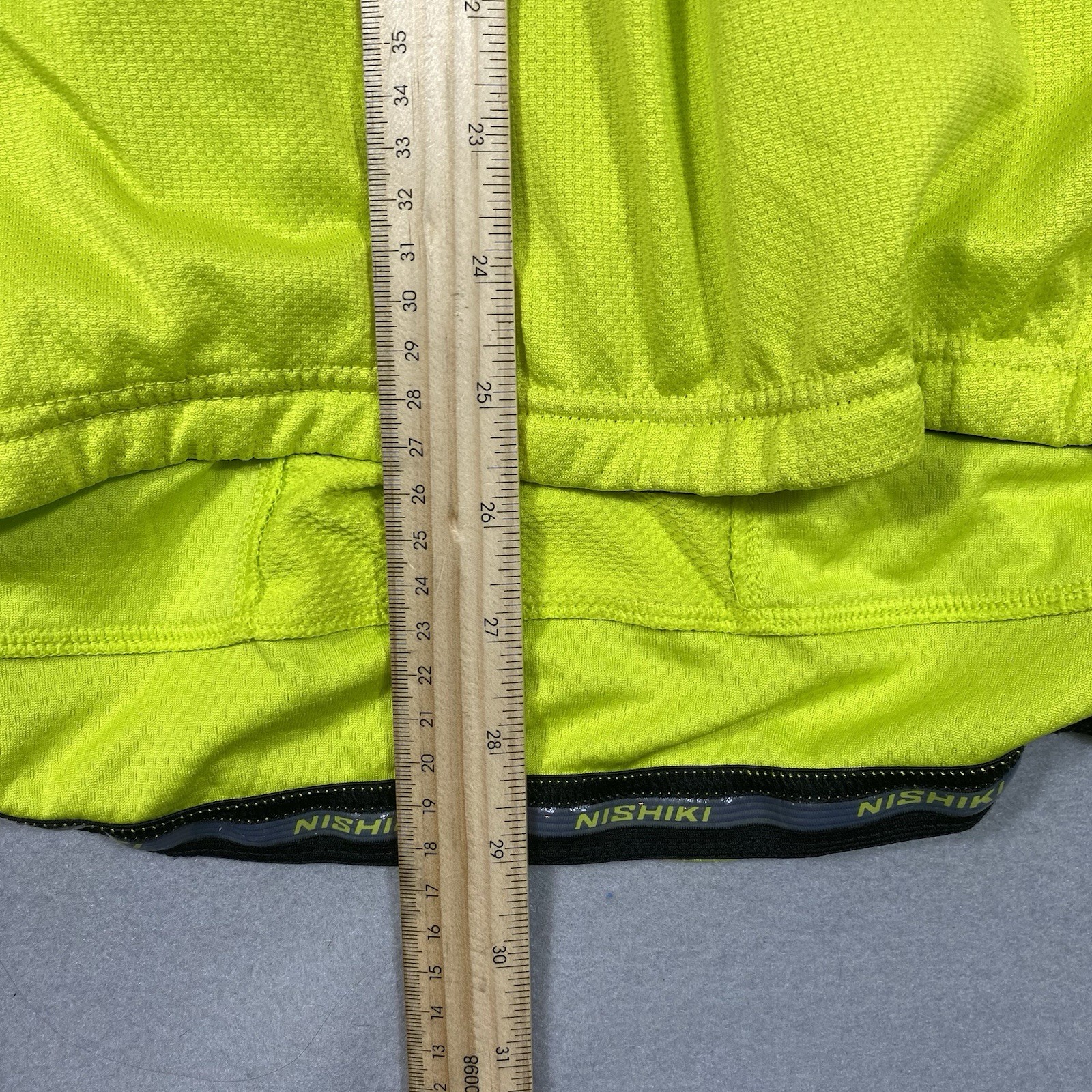 Nishiki High-Vis Neon Yellow Quarter-Zip Cycling Jersey Large Back Waist Pockets