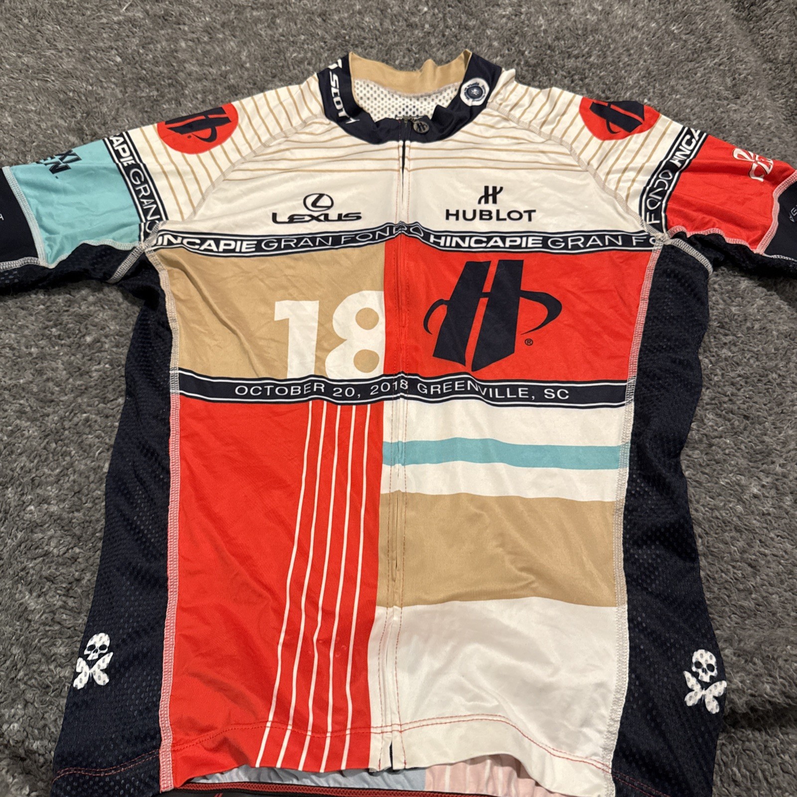 Hincapie Cycling Jersey Mens Medium Multi Color 2018 Gran Fondo Greenville SC