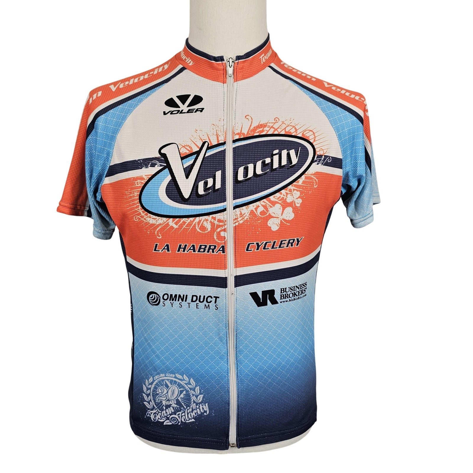 Voler Velocity La Habra Cyclery Jersey Mens Medium USA Cycling Shirt Full Zip