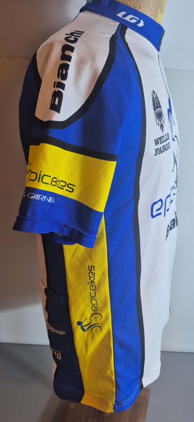 Louis Garneau Mens 3-Pocket Cycling Jersey Epic Bikes Bianchi Full-Zip L Large