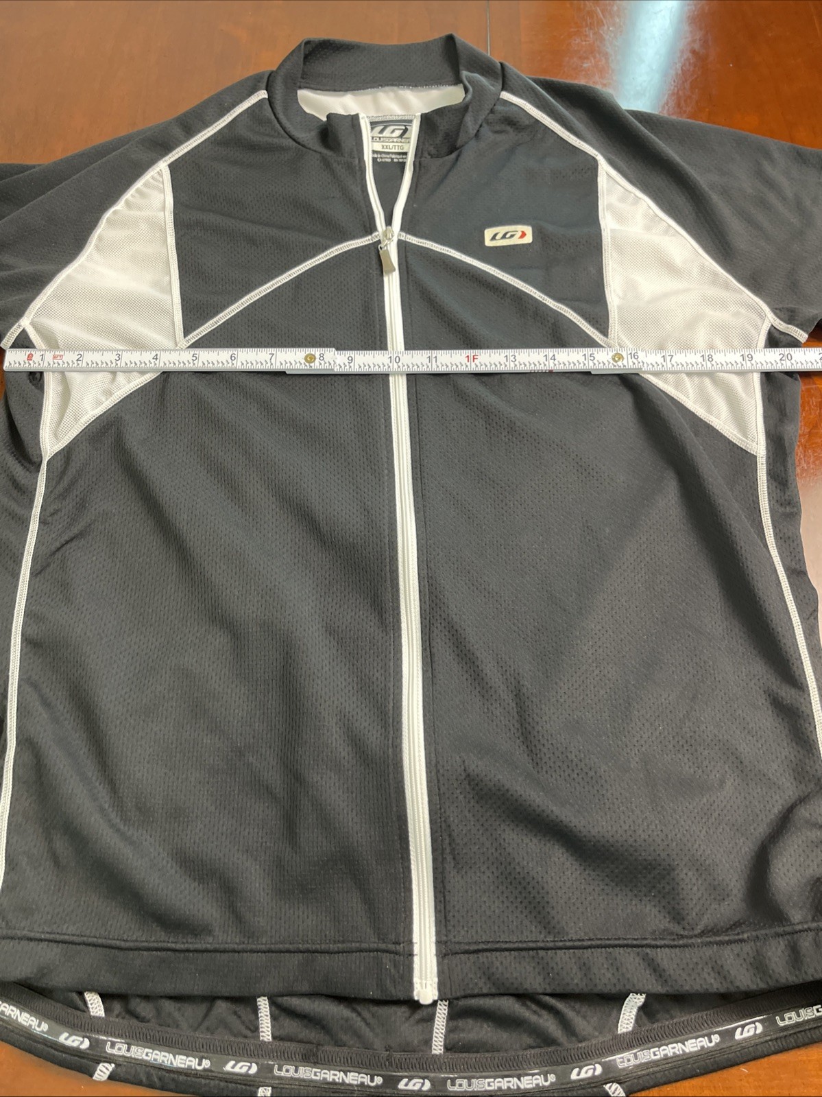 Men’s Louis Garneau Cycling Shirt Full-Zip Black/Silver Size XXL
