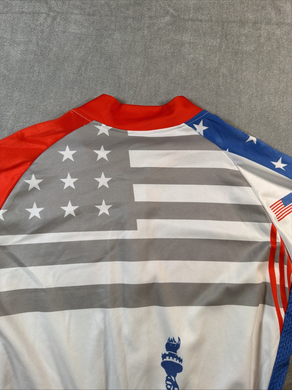 *USA American Flag USA Full Zip Cycling Biking Jersey Size M