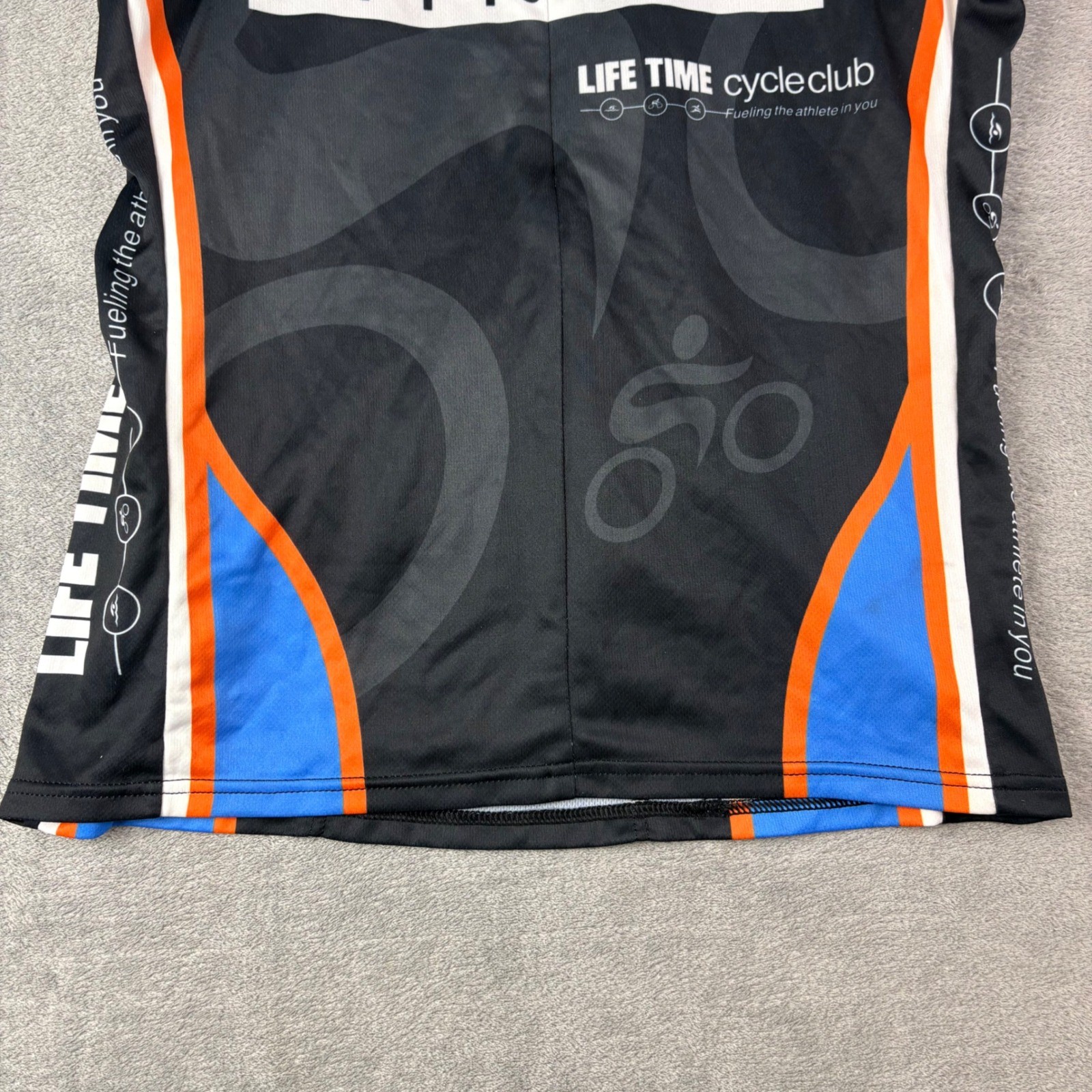 Life Time Fitness Womens XL Black Champ-Sys Cycling Jersey Full Zip Bike Cycle
