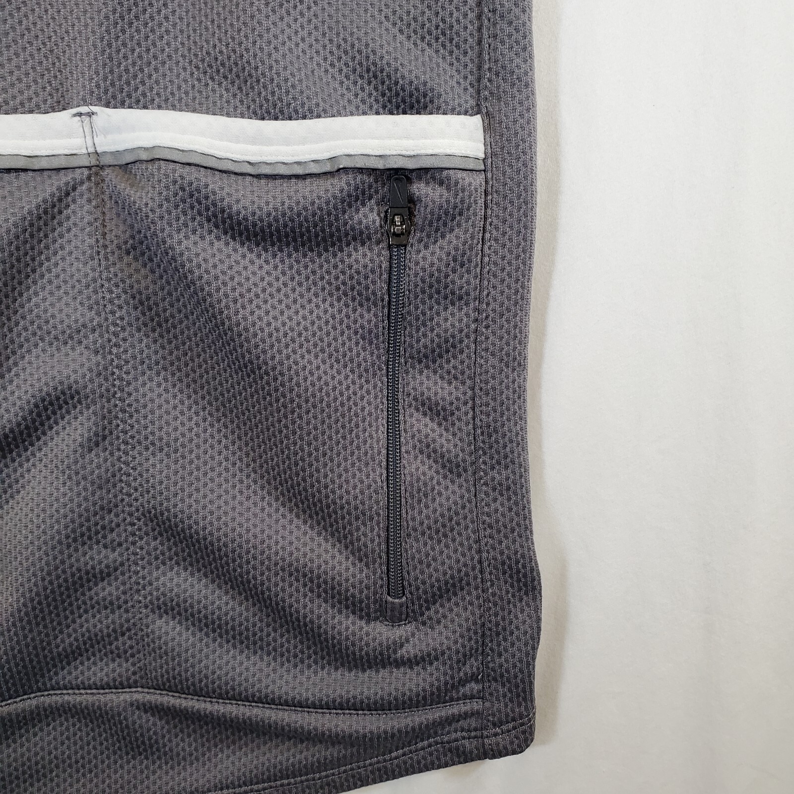 Nike Fit Dry Gray Orange White 104912 – Large 3/4 Zip Cycling Jersey Sport Shirt