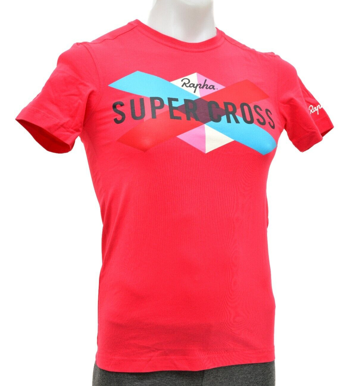 Rapha Super Cross T-Shirt Men X-SMALL XS Pink Cotton Short Sleeve Cyclocross CX