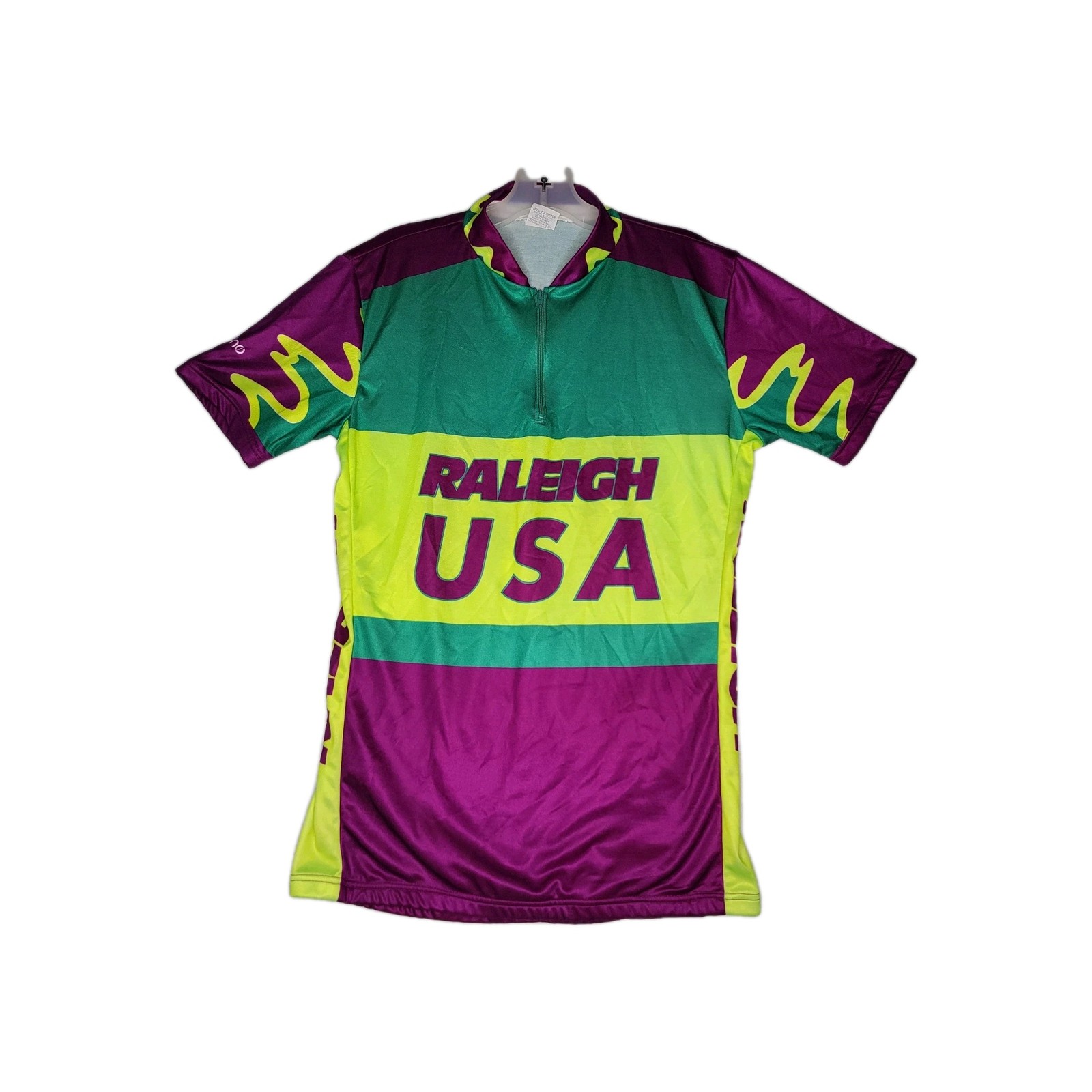 Vintage Baleno Cycling Jersey Women L Purple 90s Retro Bike Shirt 1/4 Zip USA