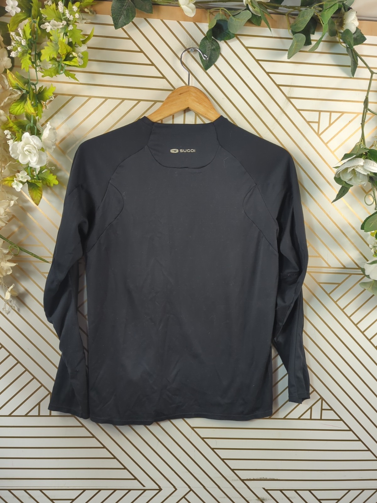 SUGOI Cycling Compression Shirt Black Base Layer Long Sleeve Women’s Size Large