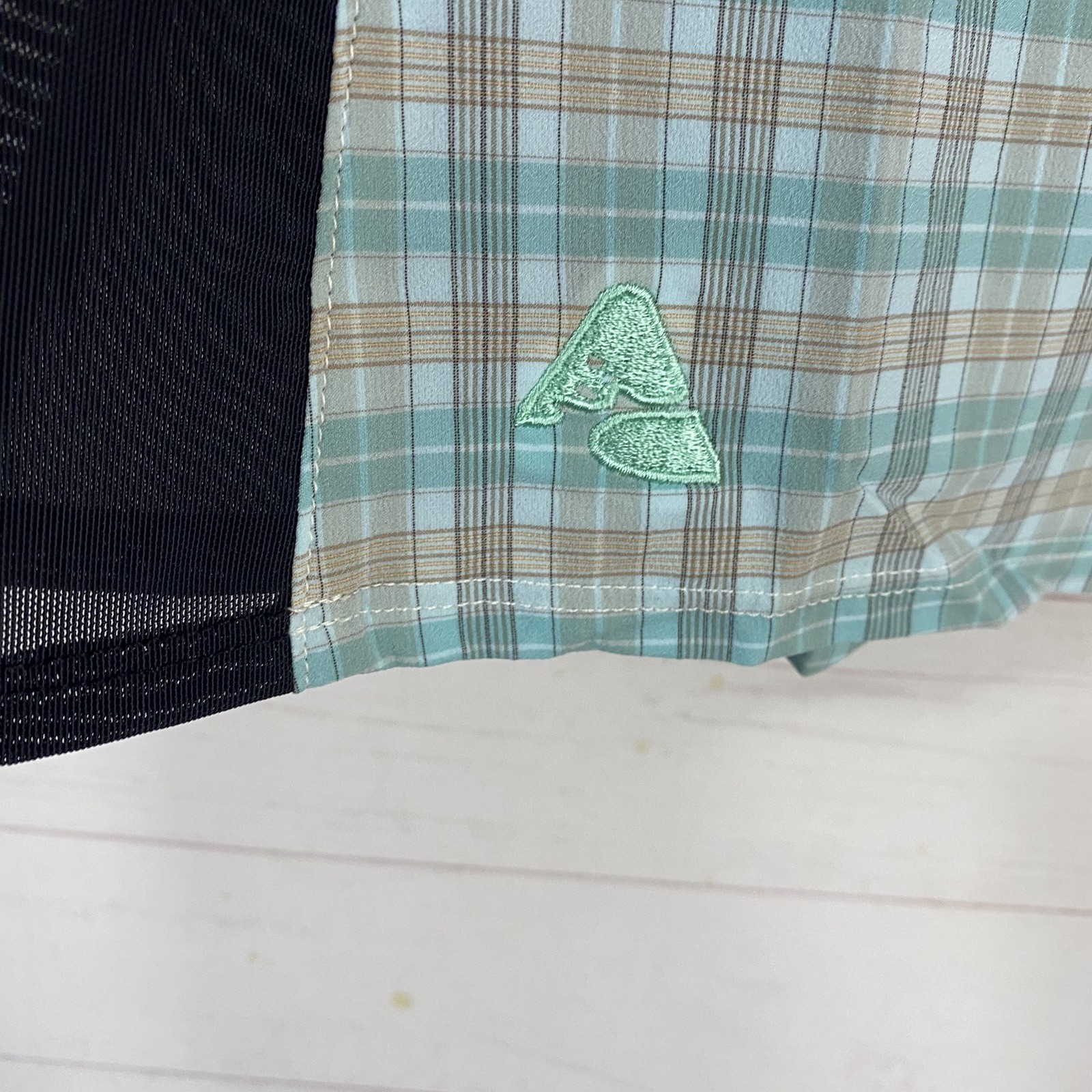 Cogma Bike Wear Womens Short Sleeve Cycling Top Sz 10 Green Plaid/Black Mesh New