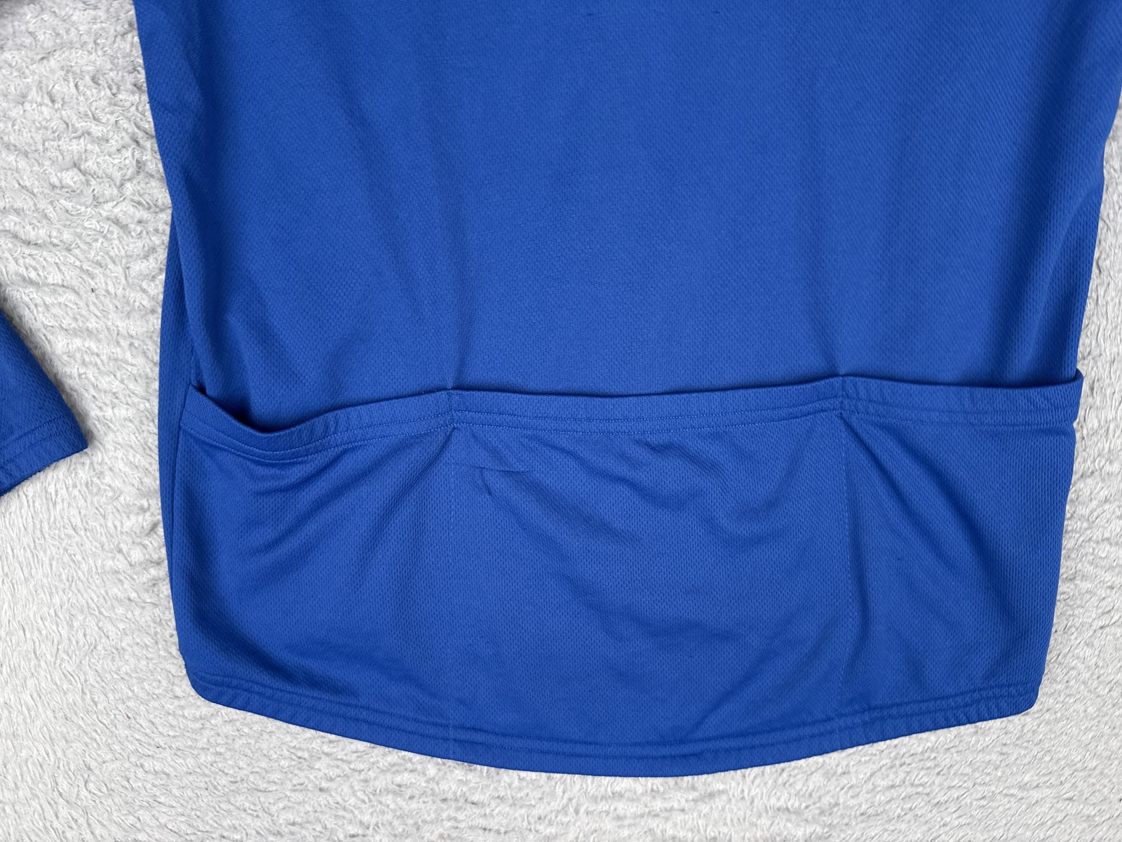 BDI Shirt Mens XL Blue Long Sleeve Cycling 1/2 Zip Jersey Pockets Mock Neck