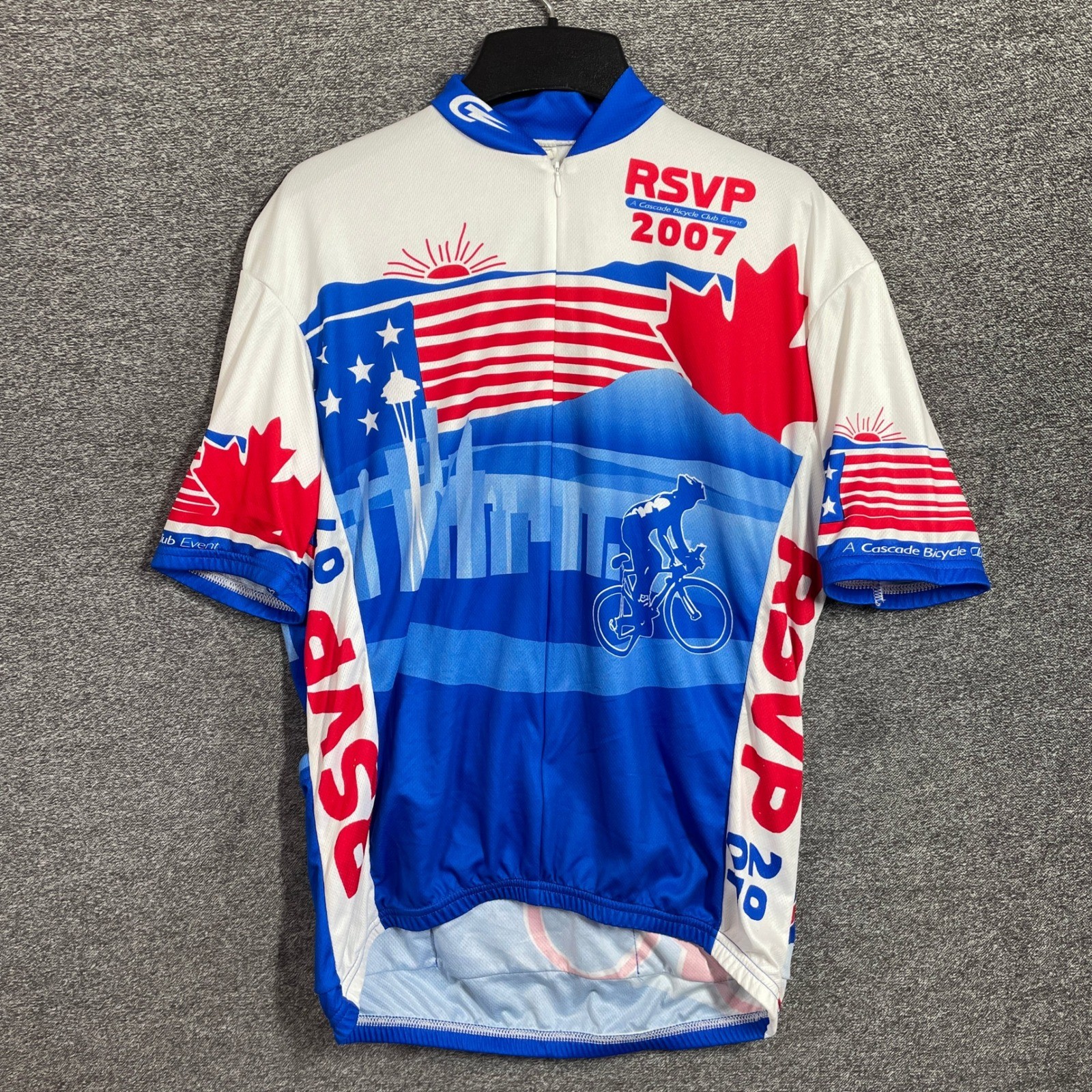 VOmax Cycling Jersey Mens L Cascade Bicycle Club RSVP 2007 Seattle Vancouver