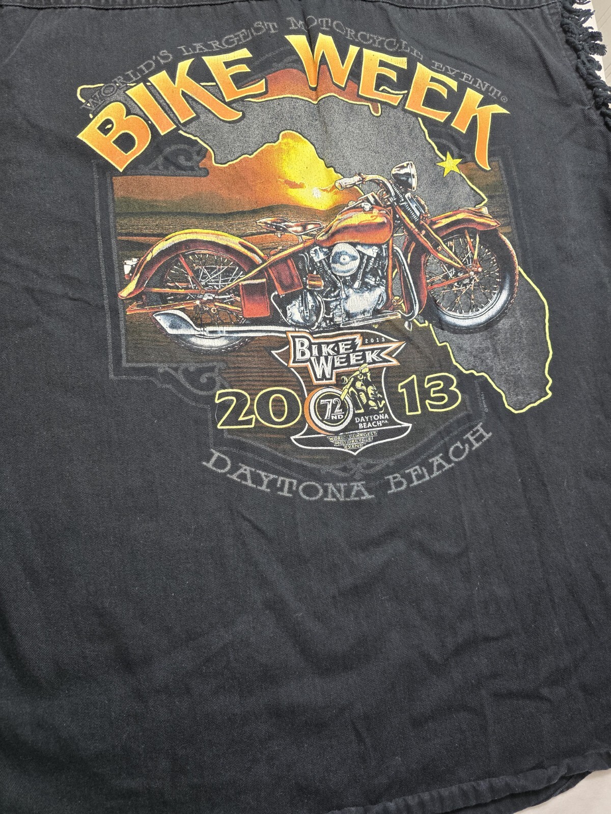 Motorcycle Bike Week 2013 Sleeveless Vest, Daytona Beach Size Med, 100% Cotton