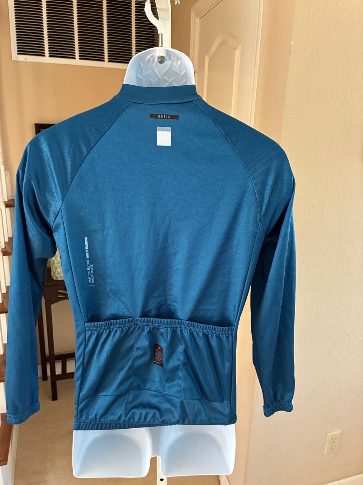 Gobik Cobble Harbor Long Sleeve Cycling Jersey Blue Full Zip Small