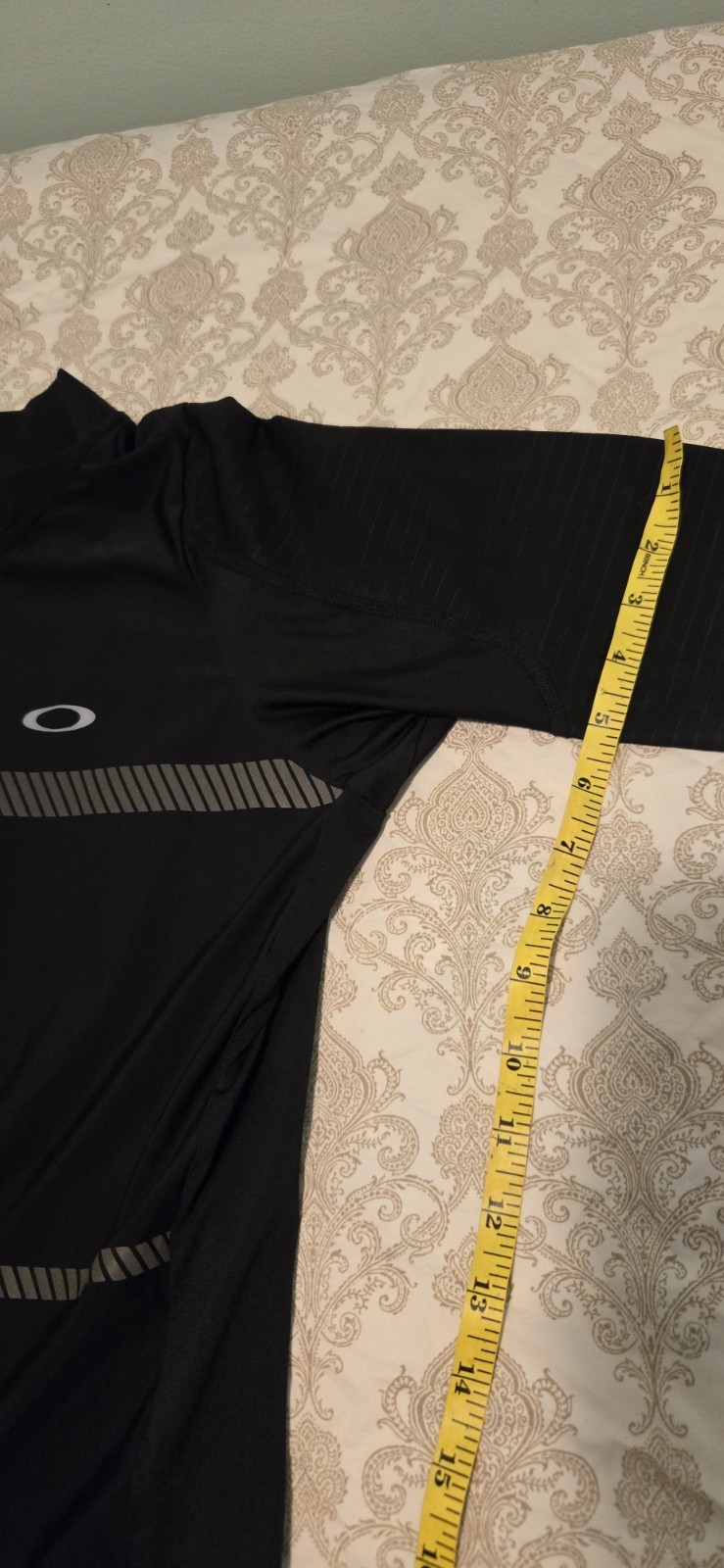 Oakley Men’s Cycling Jersey M Black/White Full Zip Reflective Rear Pockets