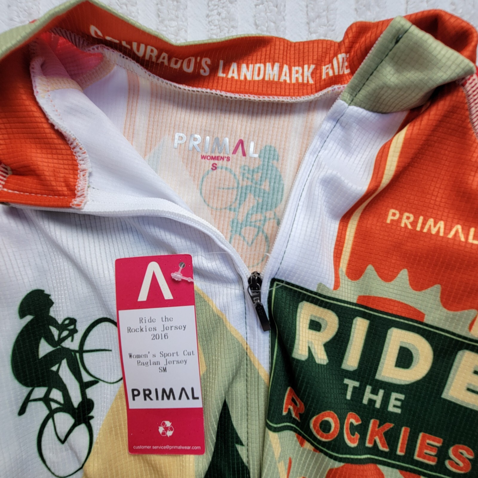 Primal Women S Full Zip Sport Cut Raglan Ride the Rockies Jersey Top 2016 New