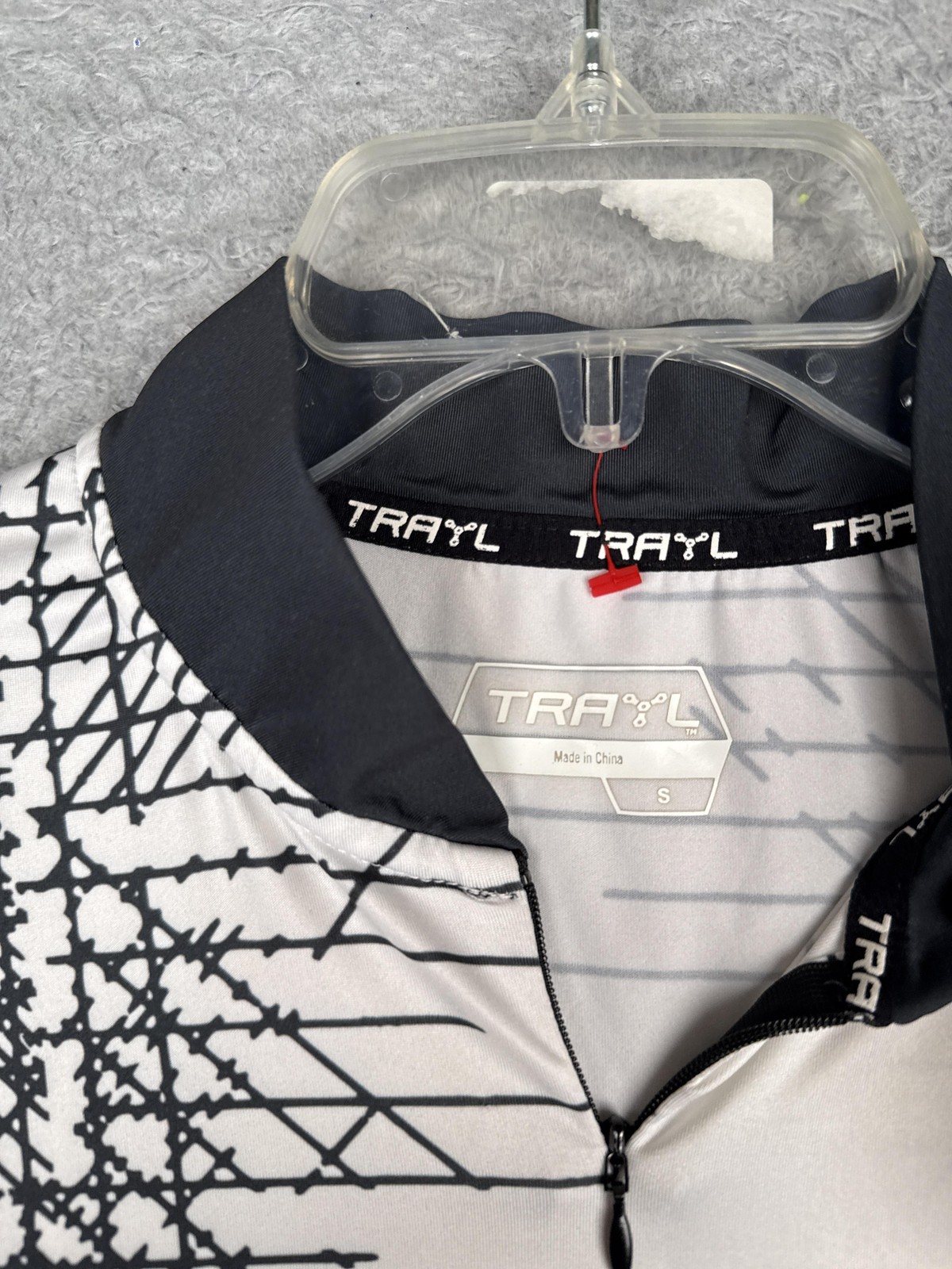 Trayl Cycling Jersey Womens Small White Gray Yellow Graphic 1/4 Zip Pockets Top