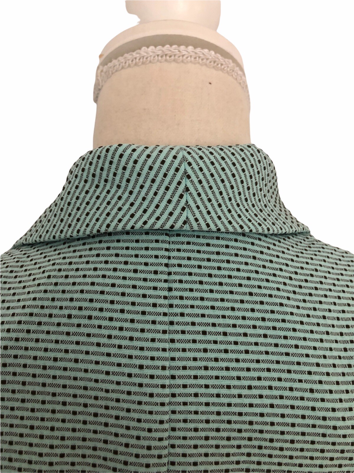Danny & Nicole Woman Top Collared Button Front Short Sleeve 10P Padded Shoulder