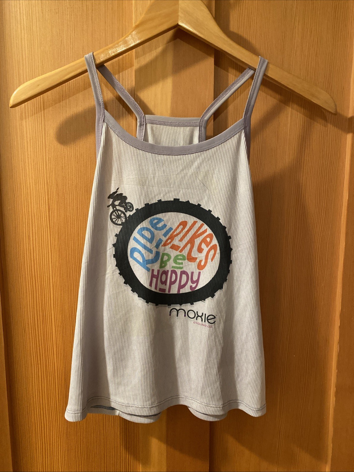 Moxie Cycling Co – Womens Tank Top Racer Back Lilac Bike Jersey Size Medium