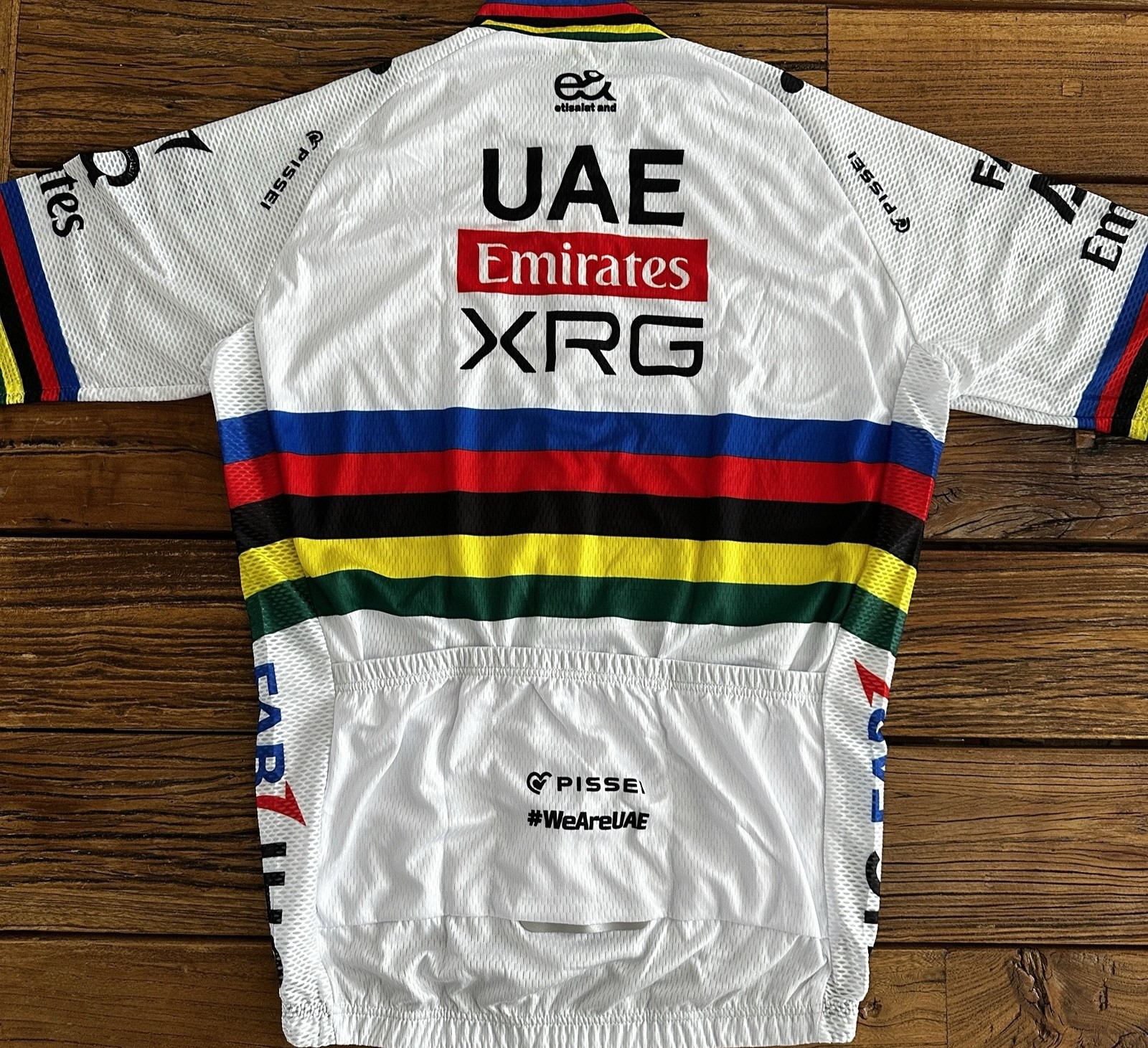 UAE WCS WORLD CHAMPION TEAM PRO CYCLING JERSEY NEW LARGE 38″ FREE SHIPPING !!