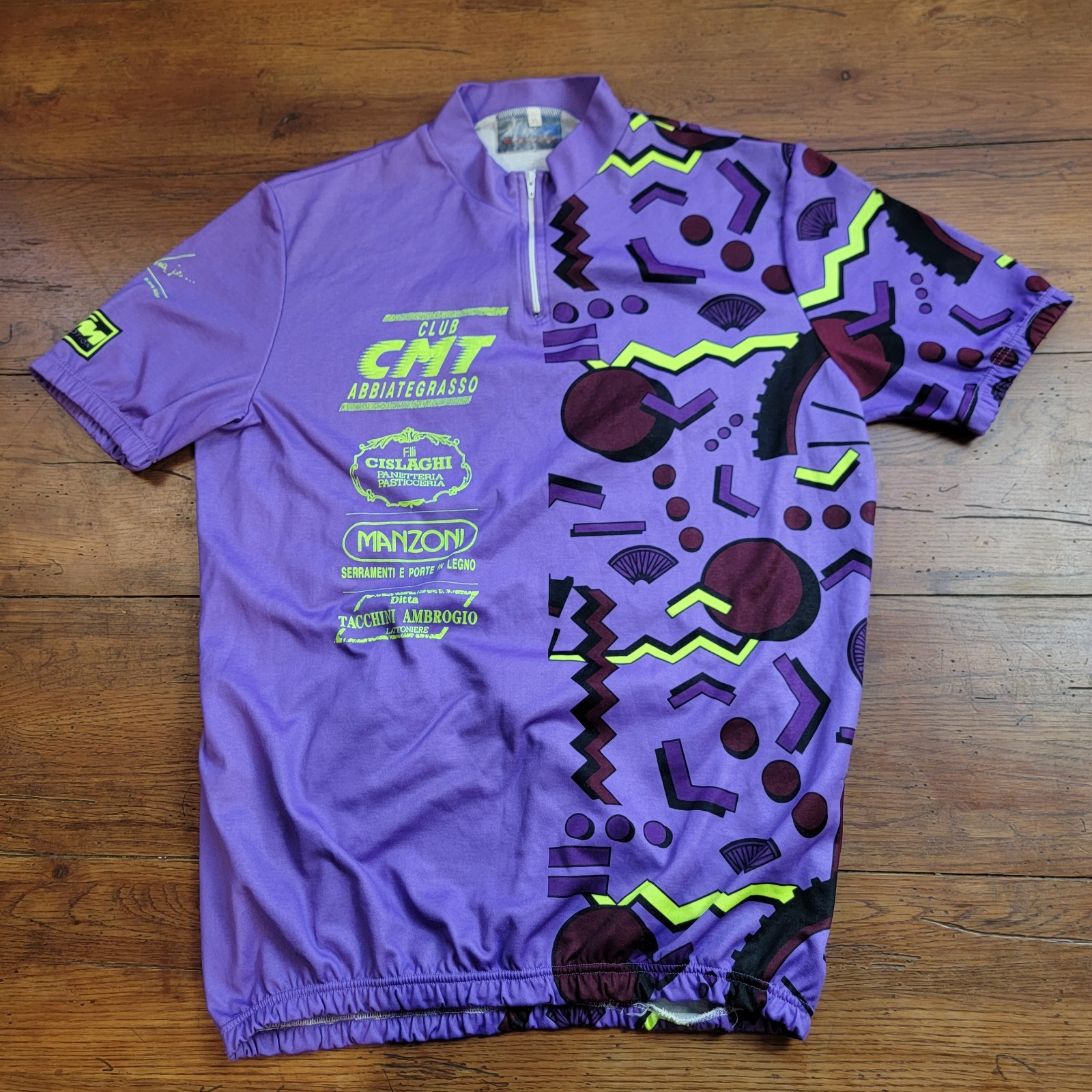 Vintage KTM Mens XL Cycling Jersey 21.5″ P2P (8/10) Italy Purple 50% Wool