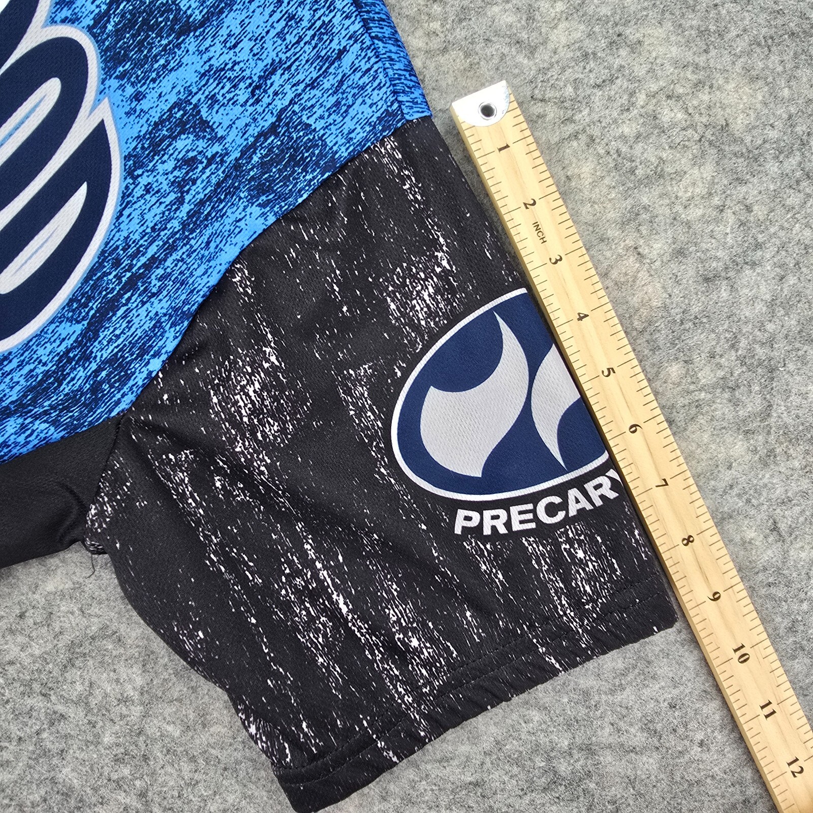 Precaryous Mens XL Cycling Jersey Dirt Is Good 3/4 Zip Pockets Blue Black