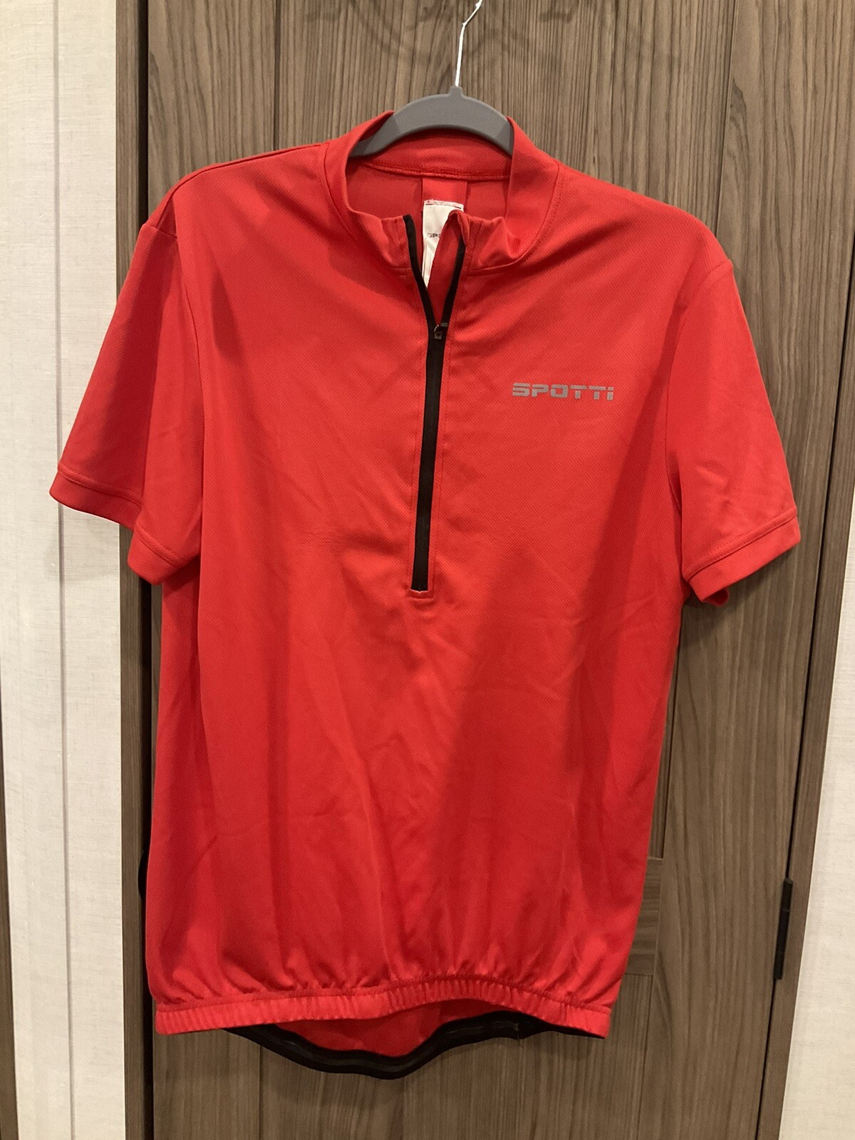SPOTTI Mens Short Sleeve ZIP Neck Bicycle Shirt Some Wear/spots See Photo Large