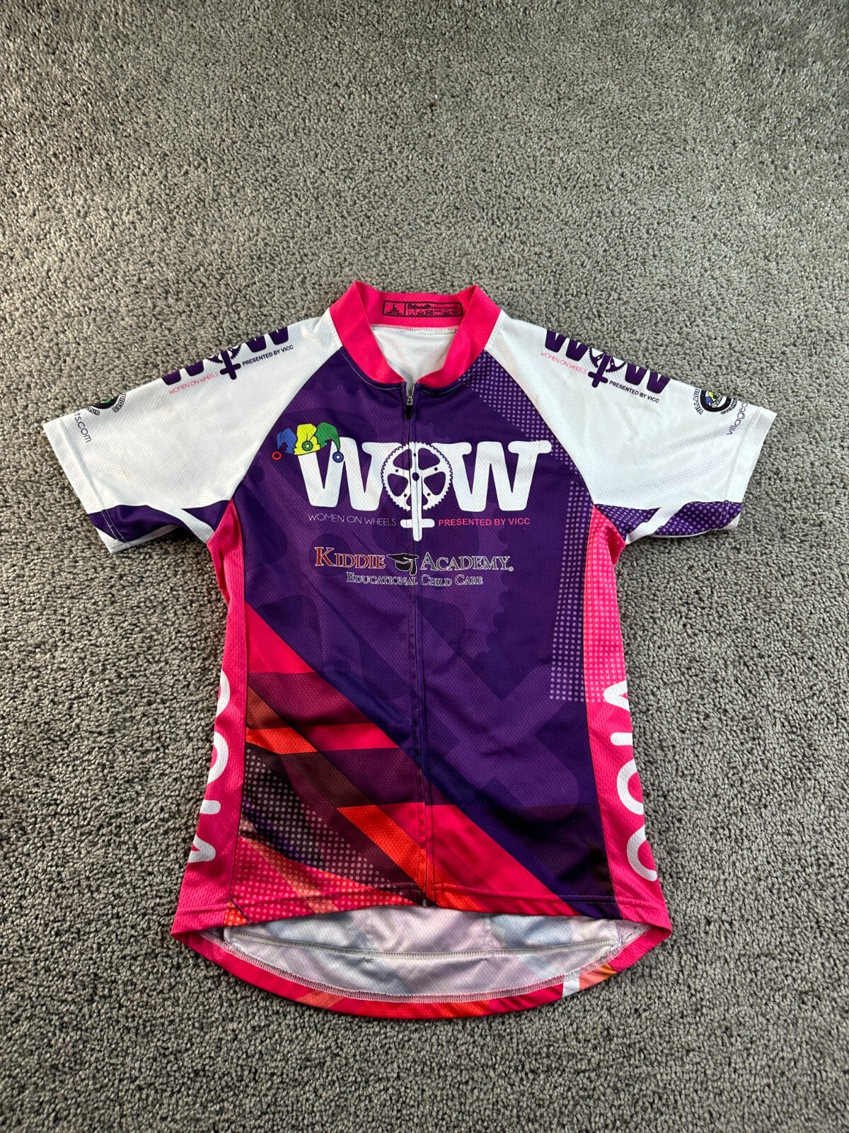 Bespoke Kit Cycling Jersey Womens Large Purple Zip Up Lightweight Ladies