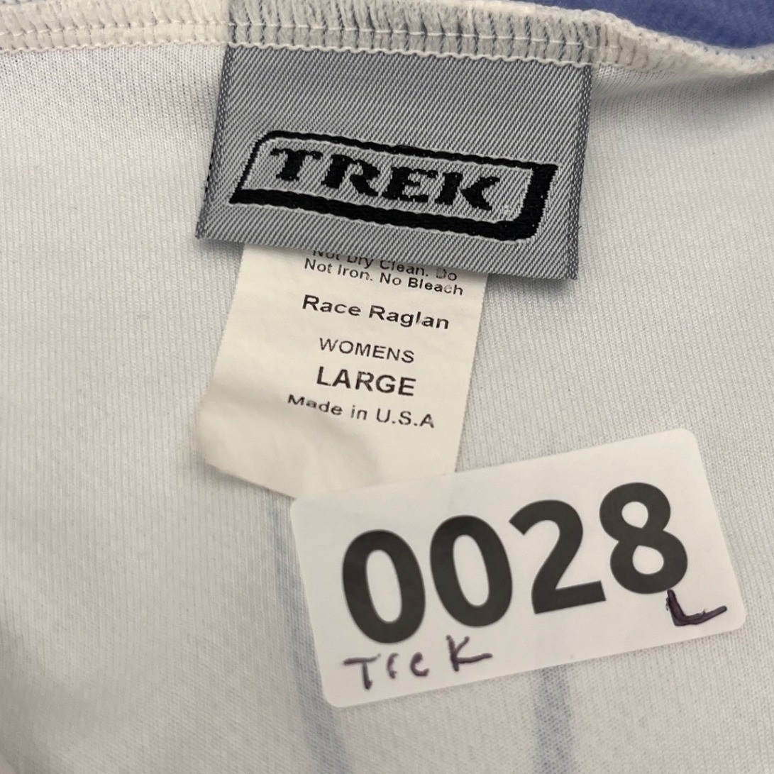 Trek Cycling Jersey Womens Large Blue Floral Sleeveless Race Raglan Excellent