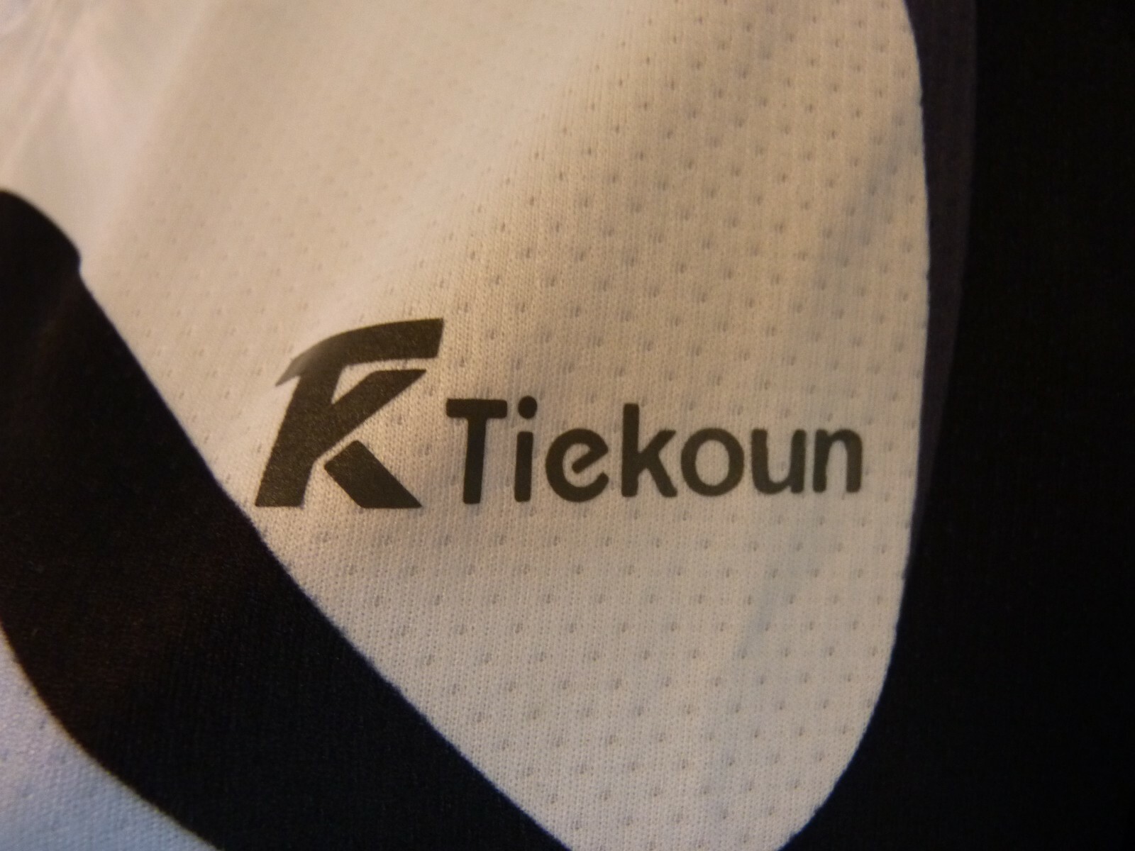 Tiekoun Men’s Cycling Biking Shirt Full Zipper Sz Medium Blue White Black NWOT